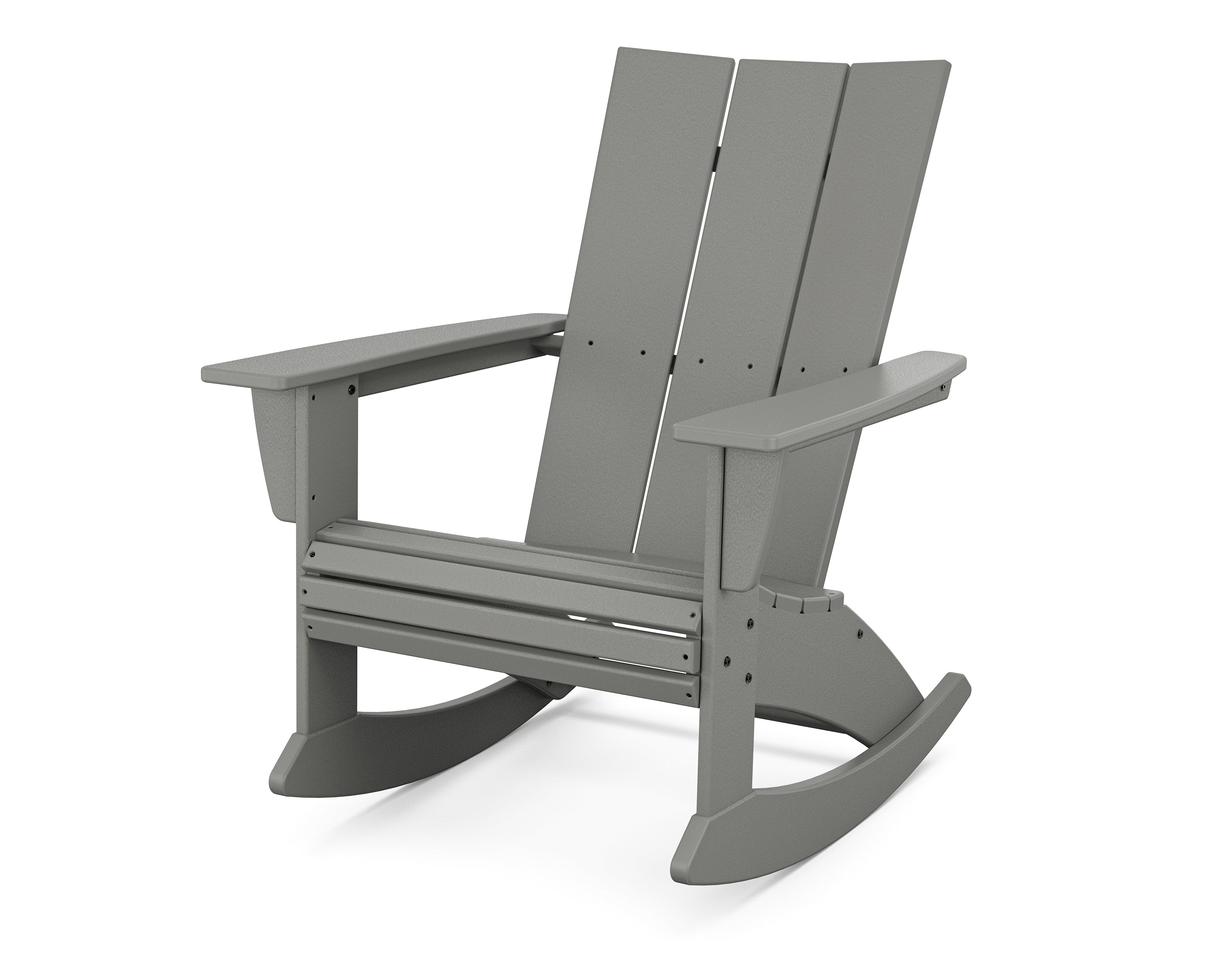 POLYWOOD Modern Curveback Adirondack Rocking Chair in Slate Grey