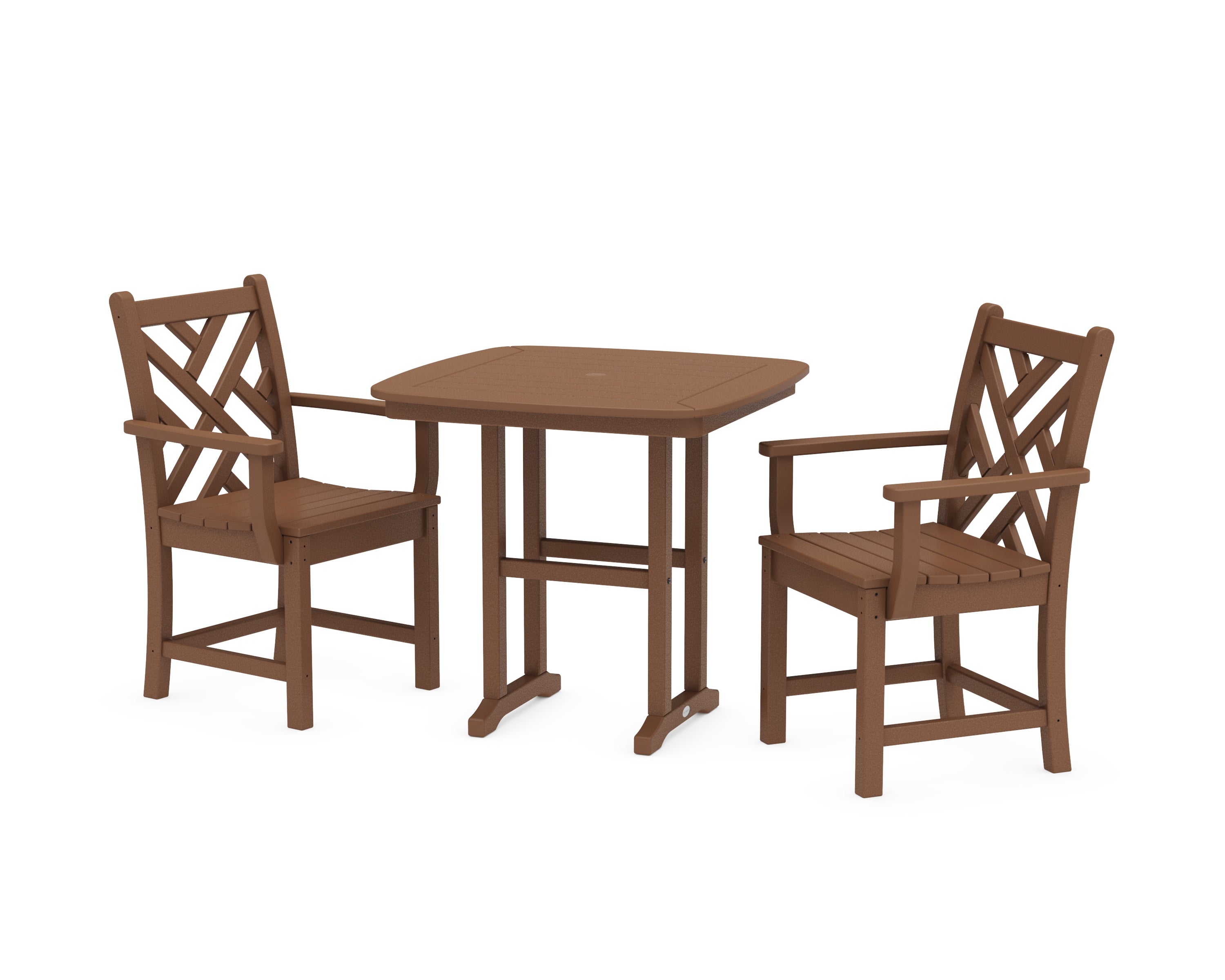 POLYWOOD Chippendale 3-Piece Dining Set in Teak