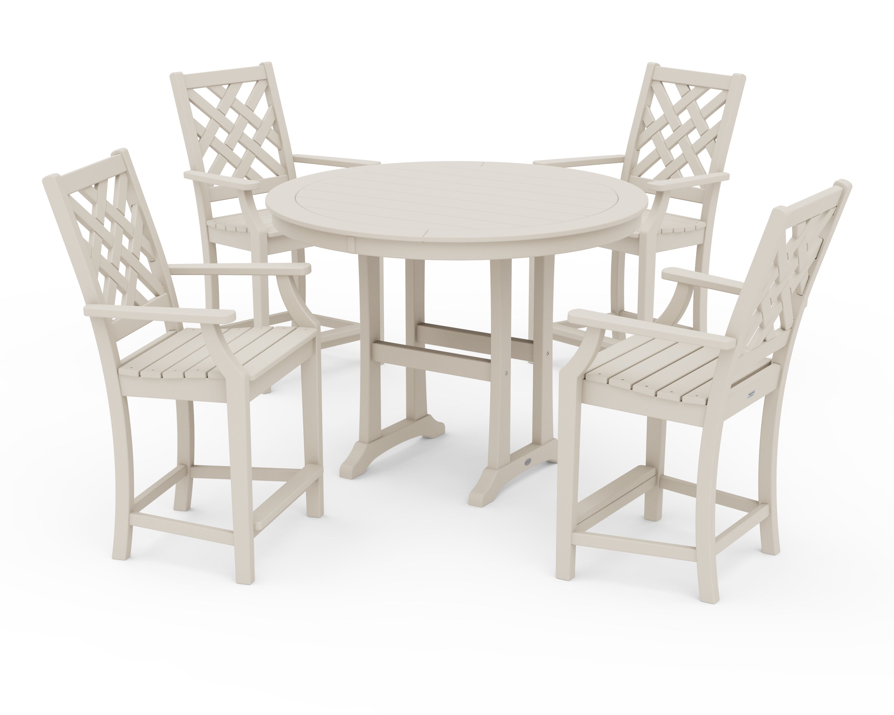 Country Living Wovendale 5-Piece Round Counter Set in Sand