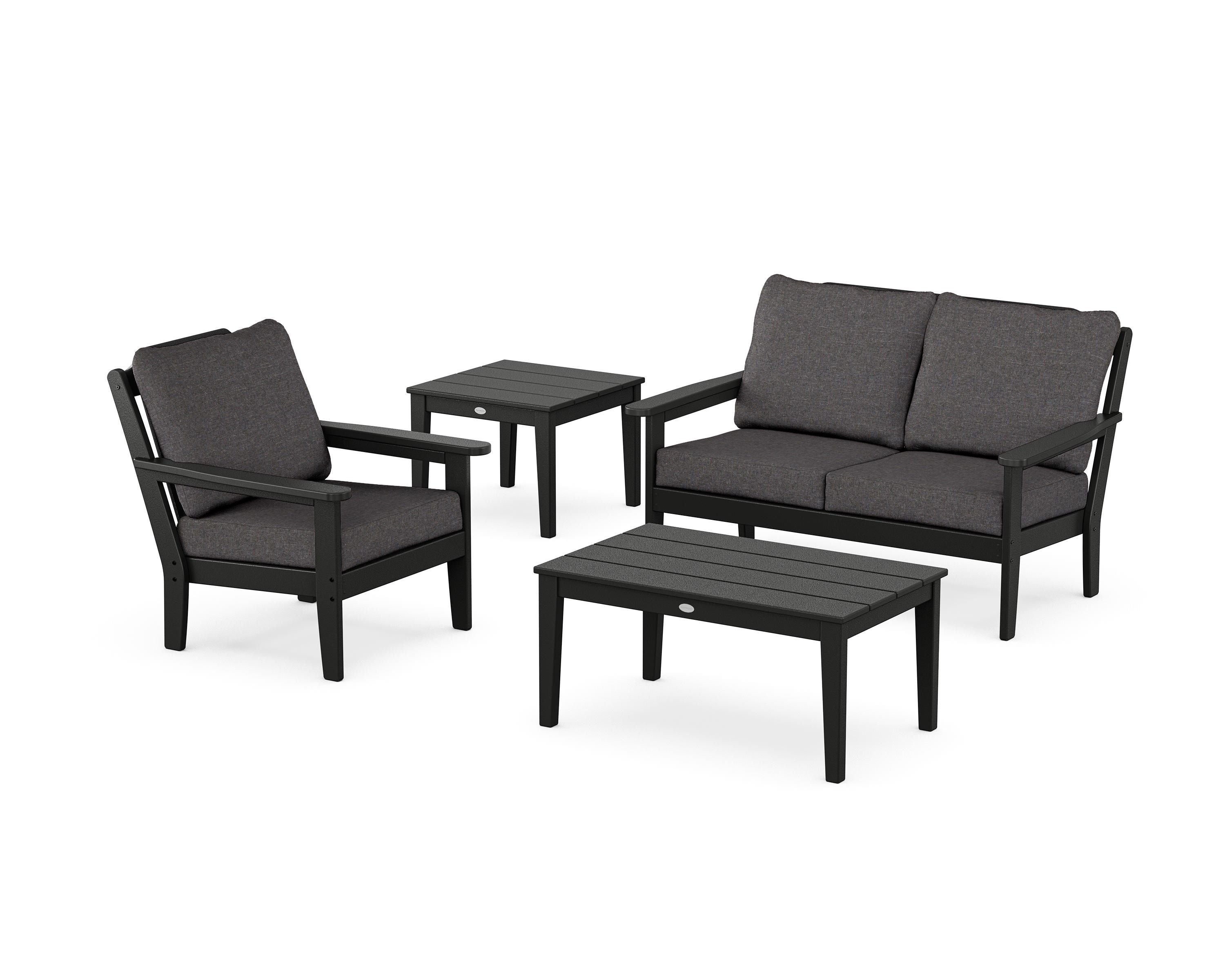 Country Living Wovendale 4-Piece Deep Seating Set in Black / Ash Charcoal