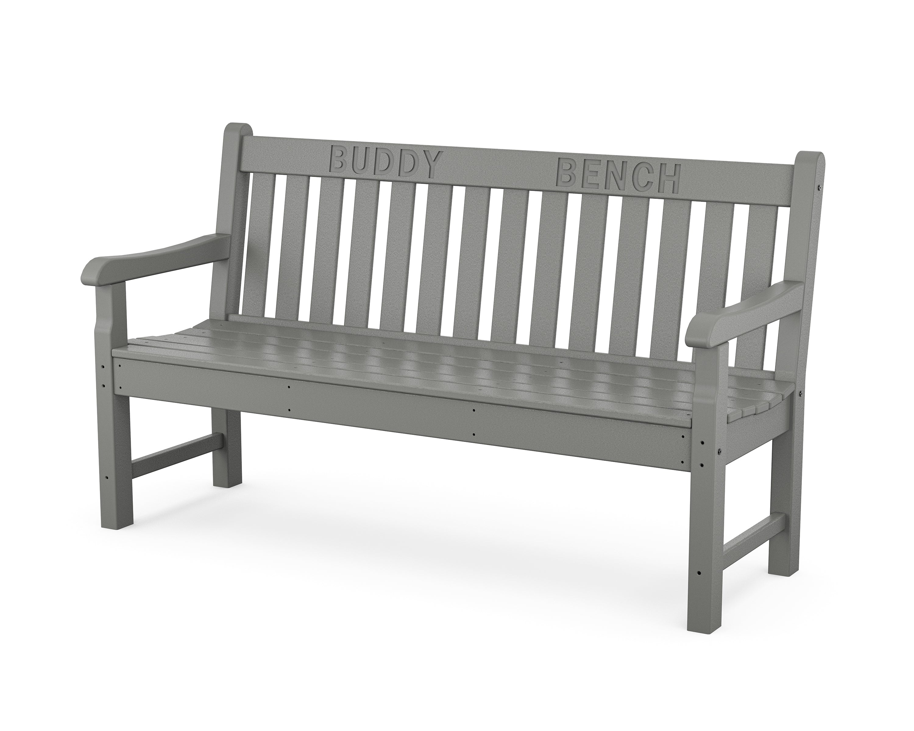 POLYWOOD® 60” Buddy Bench in Slate Grey