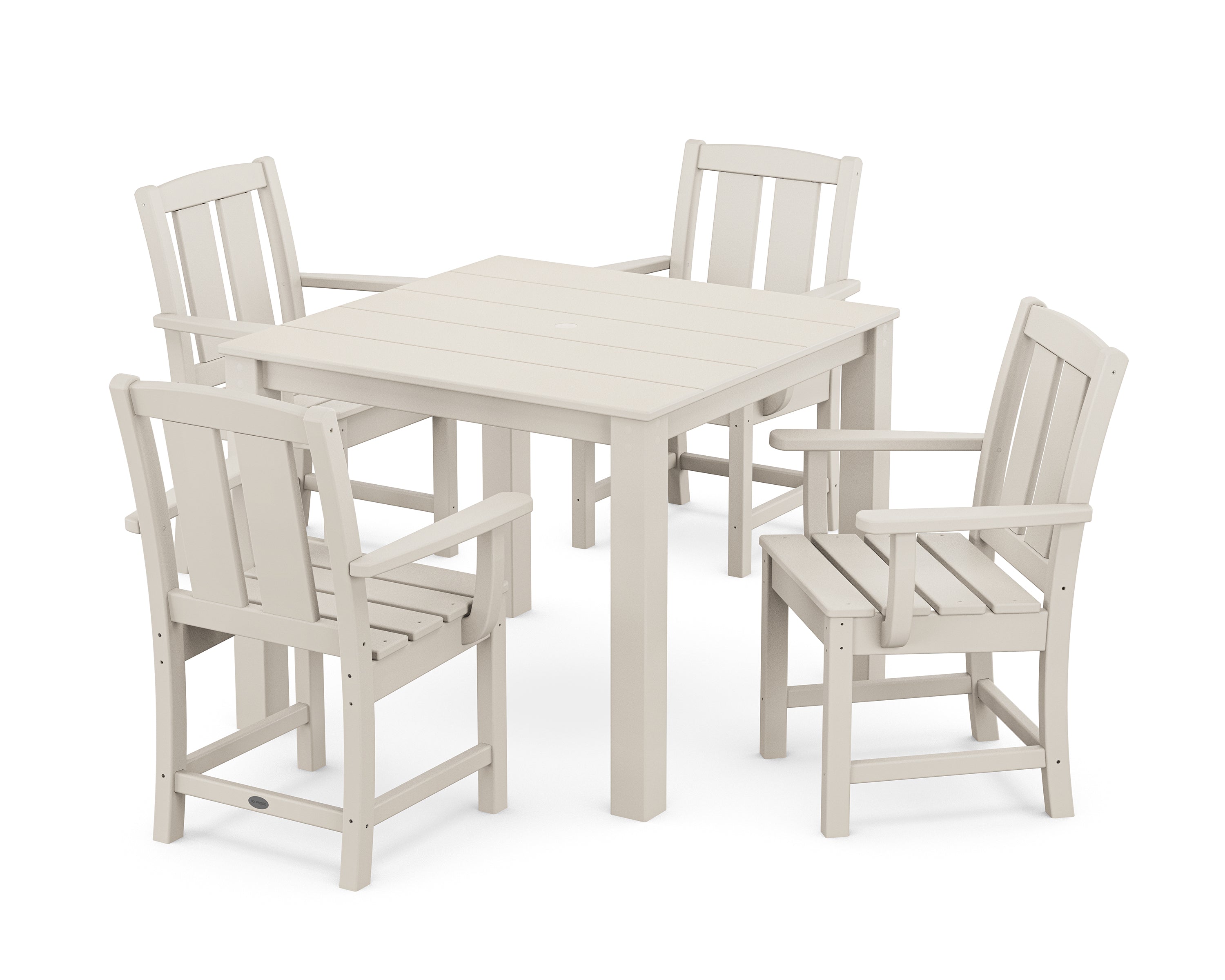 POLYWOOD Mission 5-Piece Parsons Dining Set in Sand