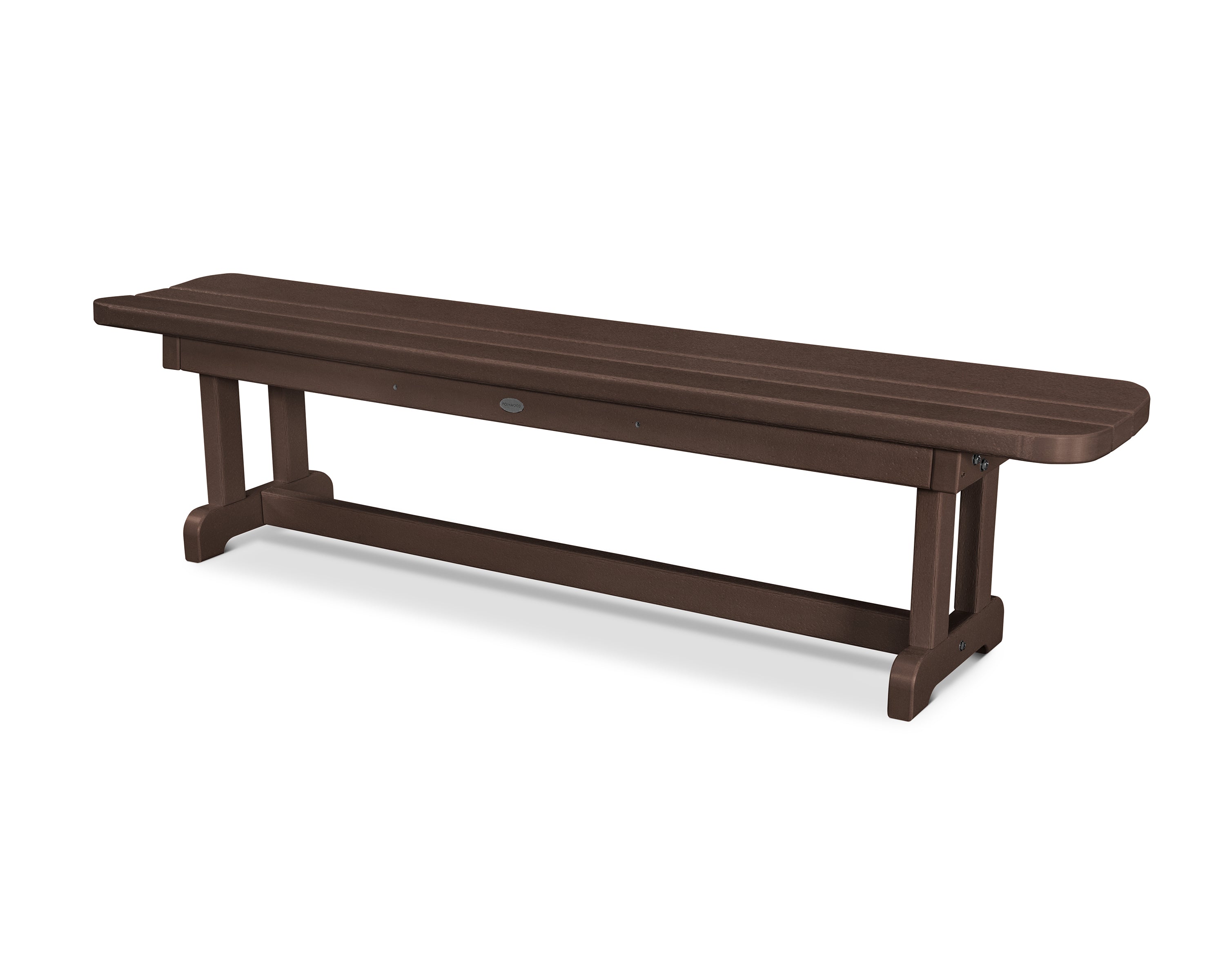 POLYWOOD Park 72" Harvester Backless Bench in Mahogany
