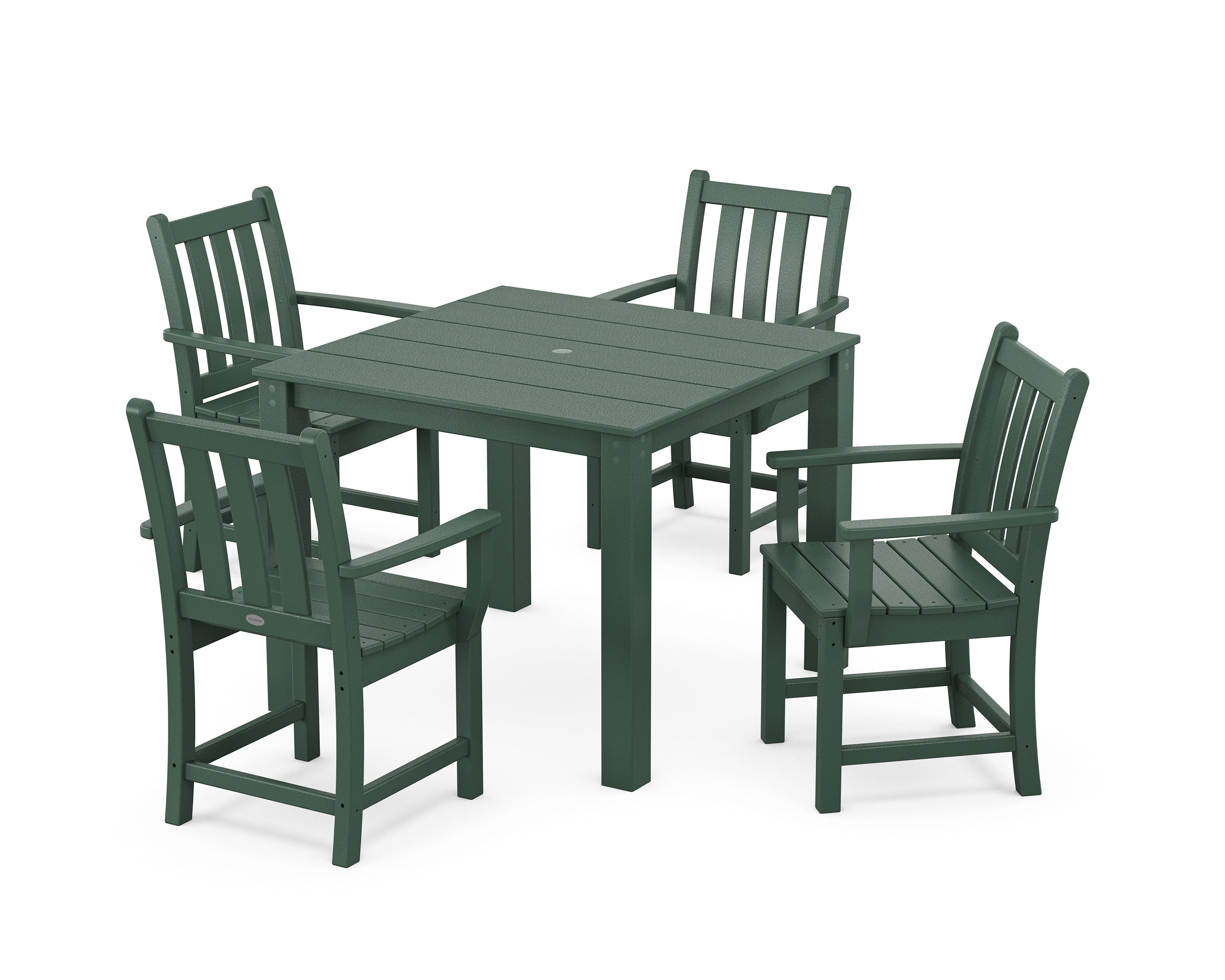 POLYWOOD Traditional Garden 5-Piece Parsons Dining Set in Green
