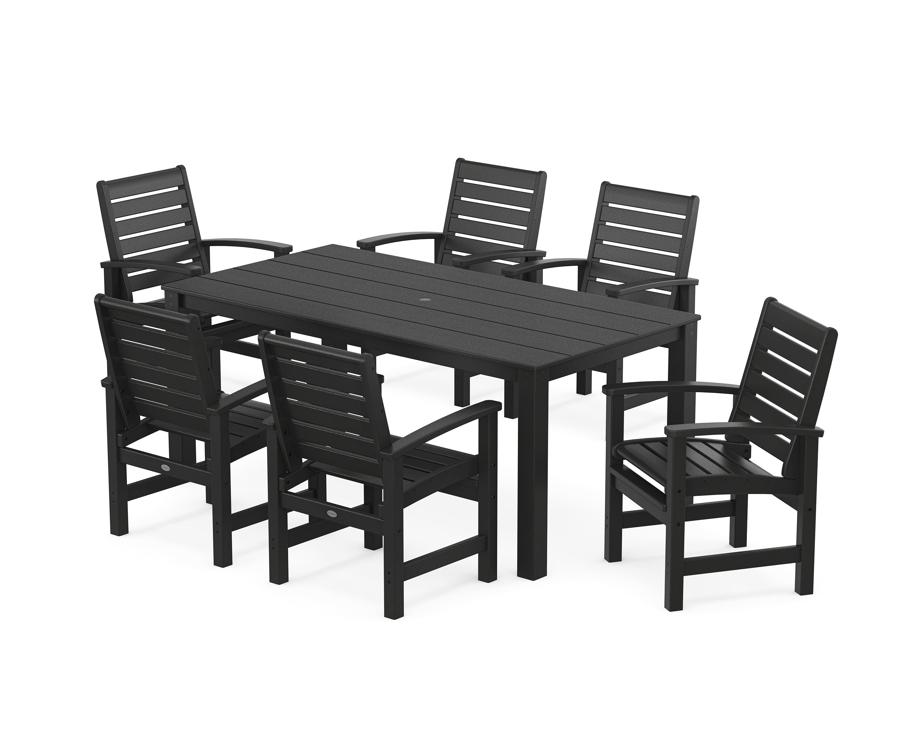 POLYWOOD Signature 7-Piece Parsons Dining Set in Black