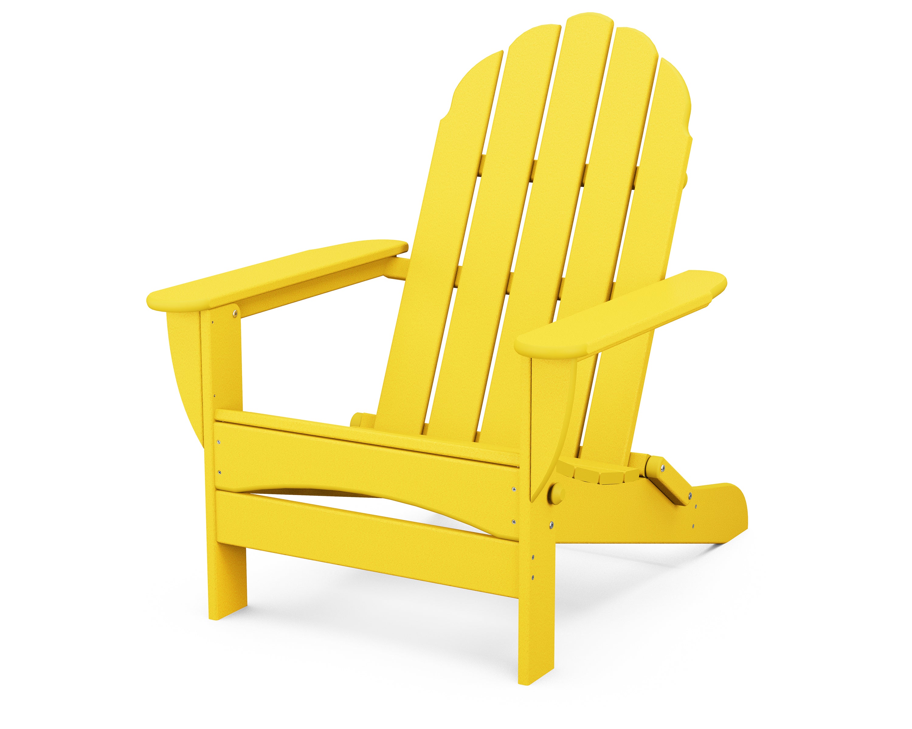 POLYWOOD Classic Oversized Folding Adirondack Chair in Lemon