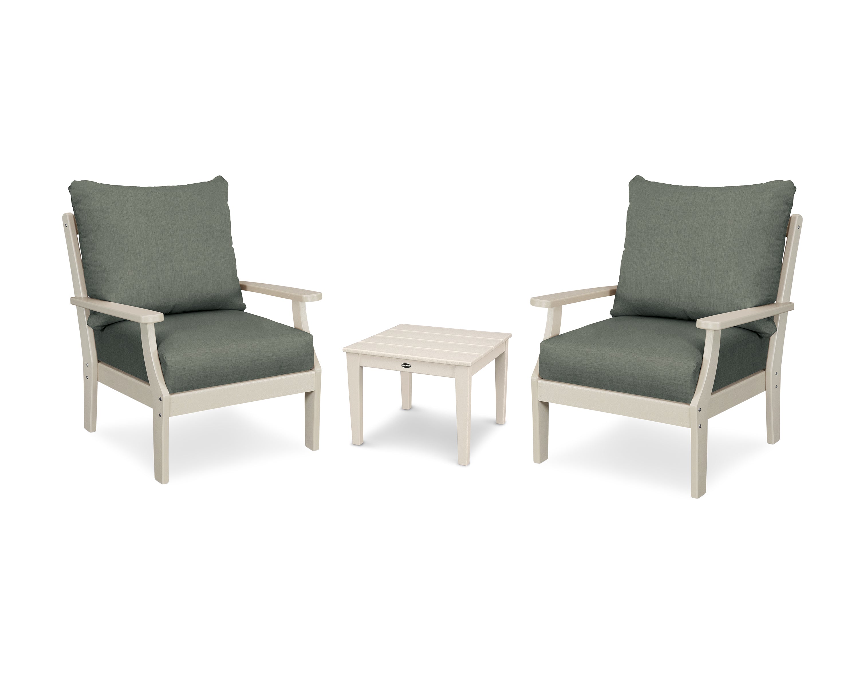 POLYWOOD Braxton 3-Piece Deep Seating Set in Sand / Cast Sage