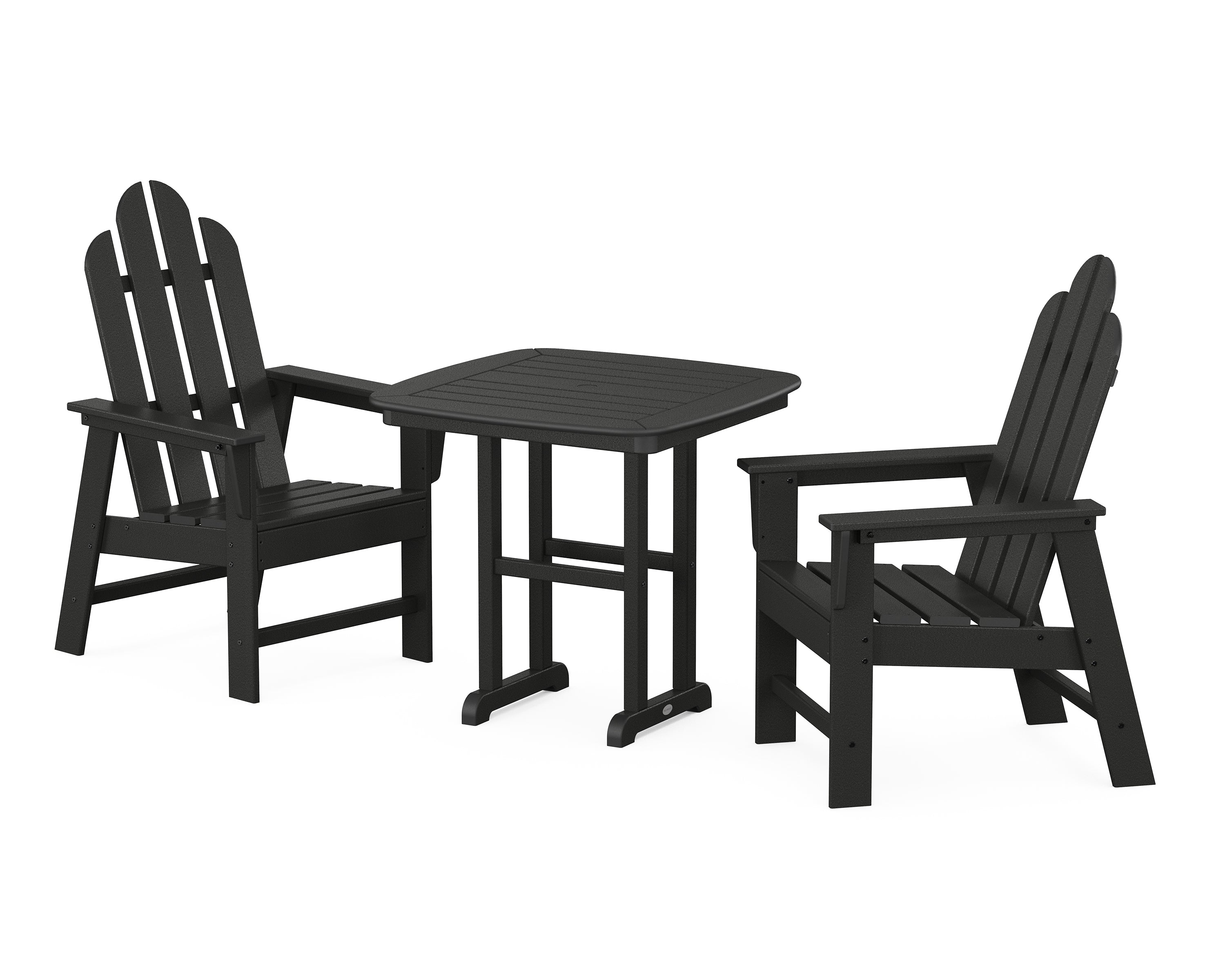 POLYWOOD Long Island 3-Piece Dining Set in Black