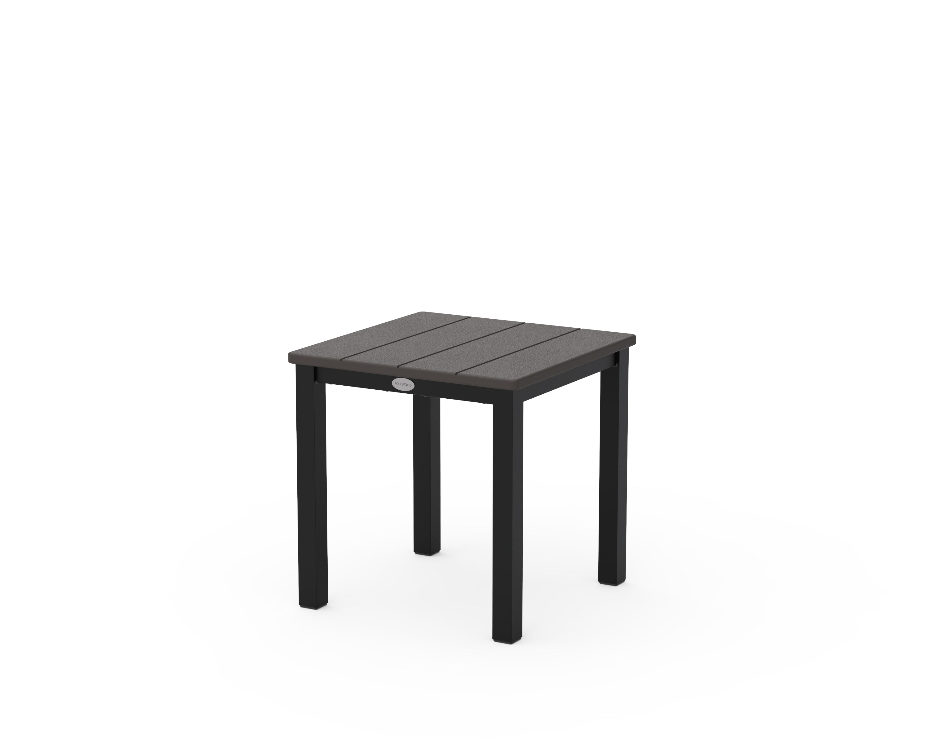 POLYWOOD Main Street 18" Side Table in Black / Vintage Coffee