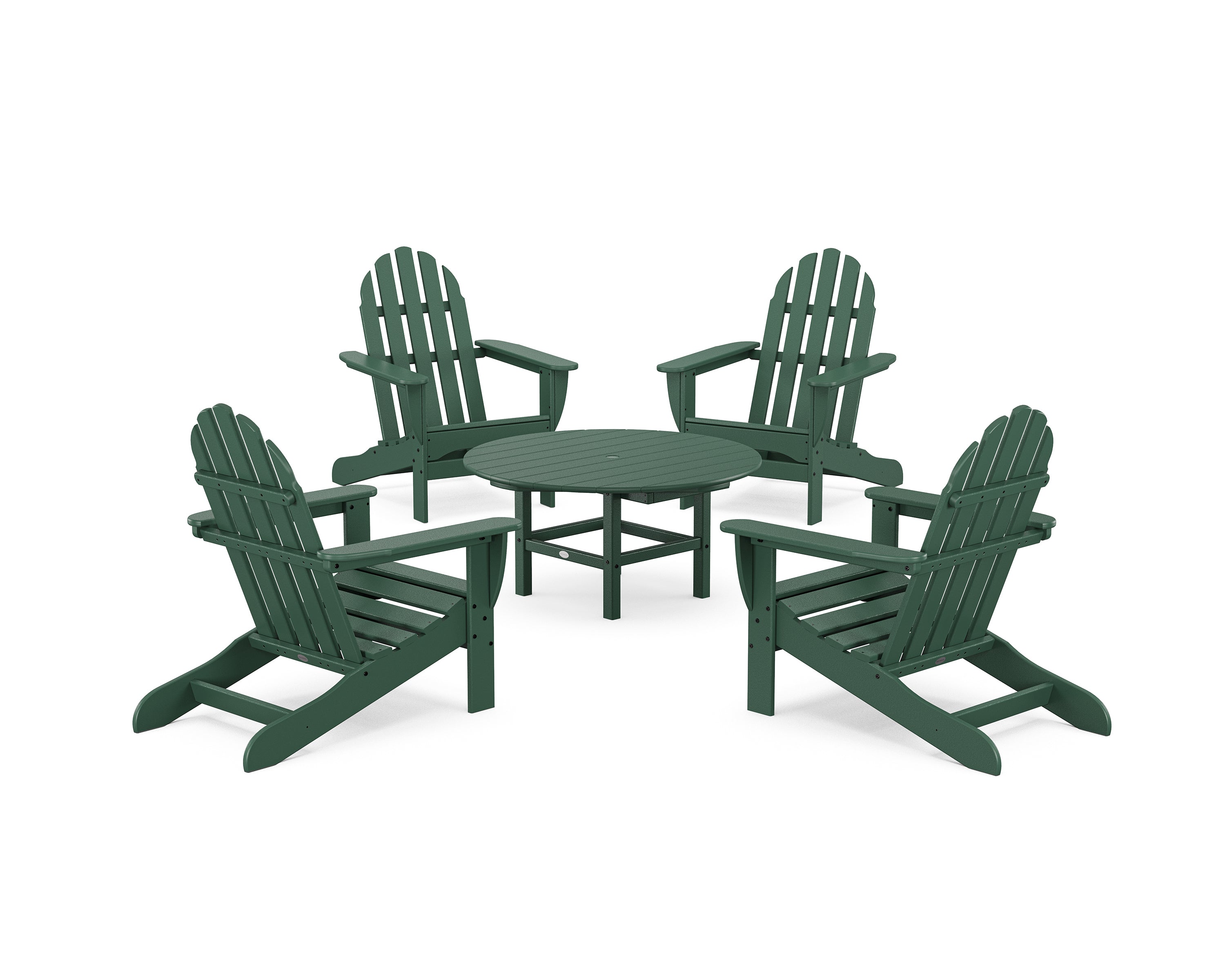 POLYWOOD Classic Adirondack 5-Piece Conversation Set in Green