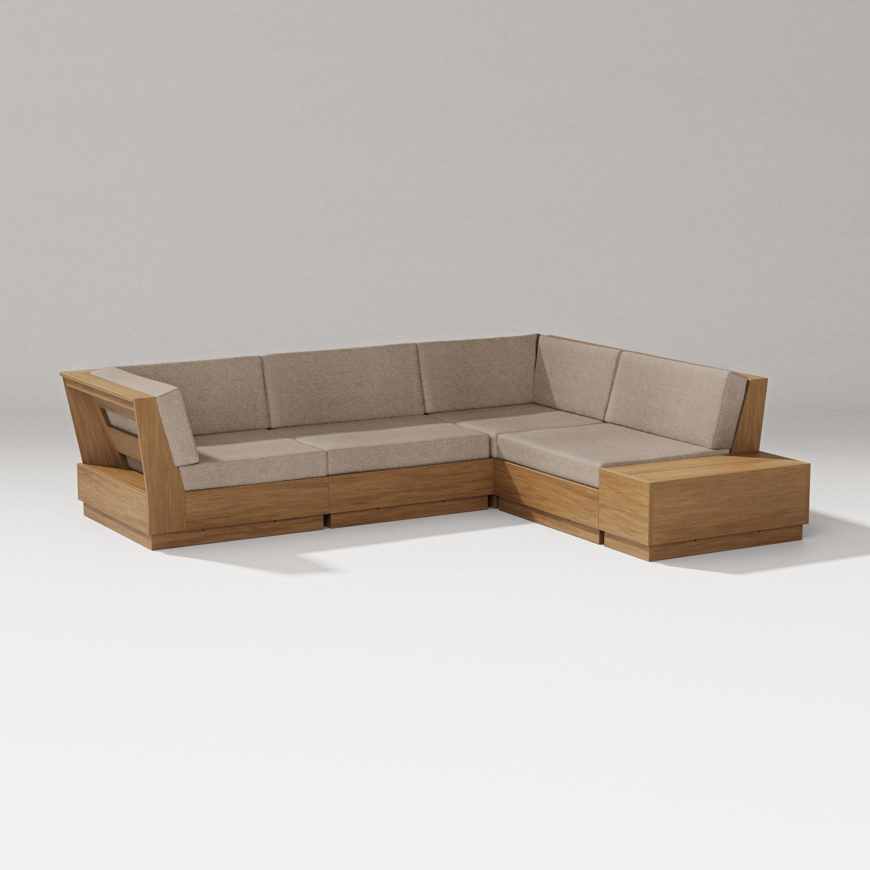 PW Designer Series Elevate Corner Sectional in Natural / Spiced Burlap