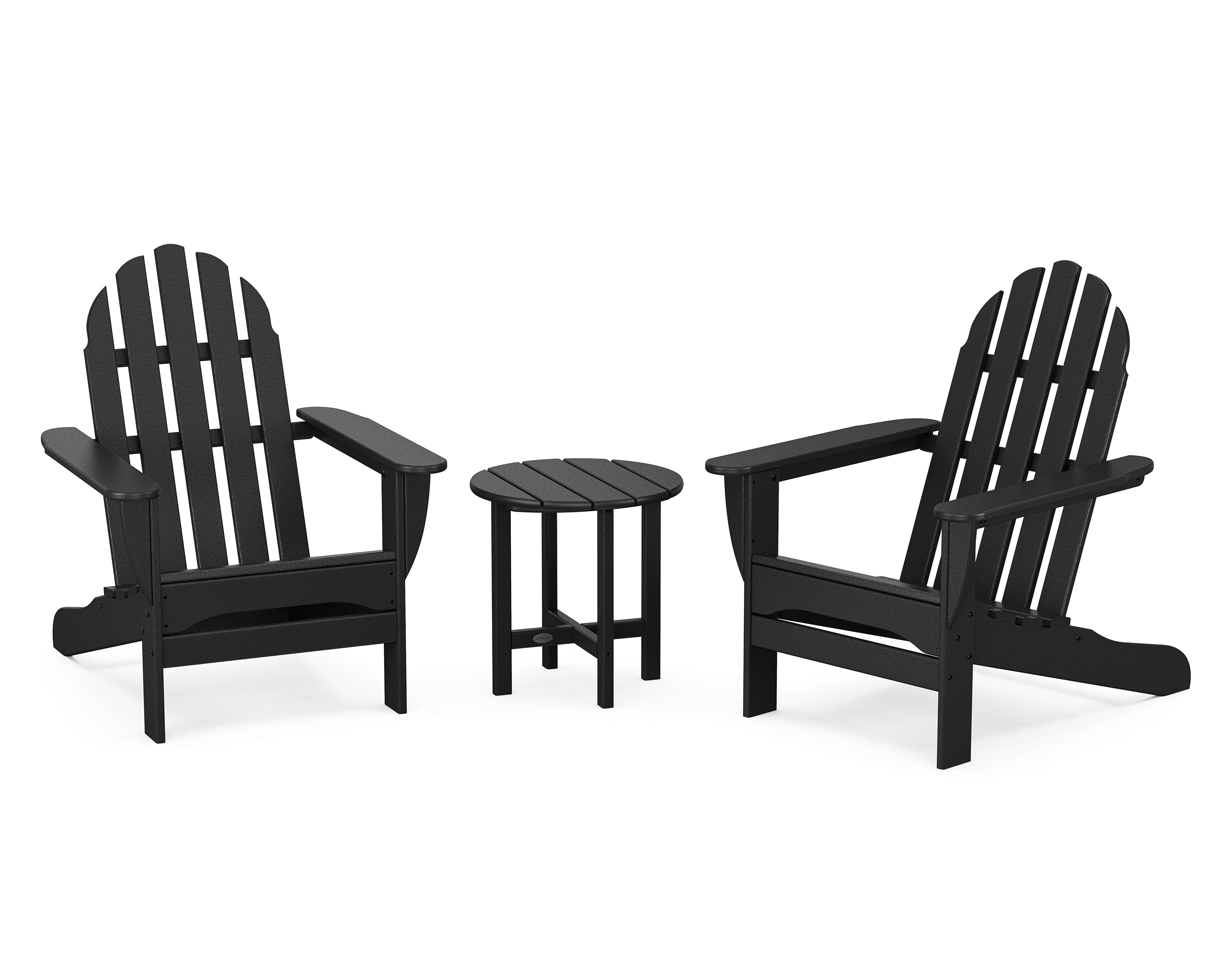 POLYWOOD Classic Adirondack 3-Piece Set in Black