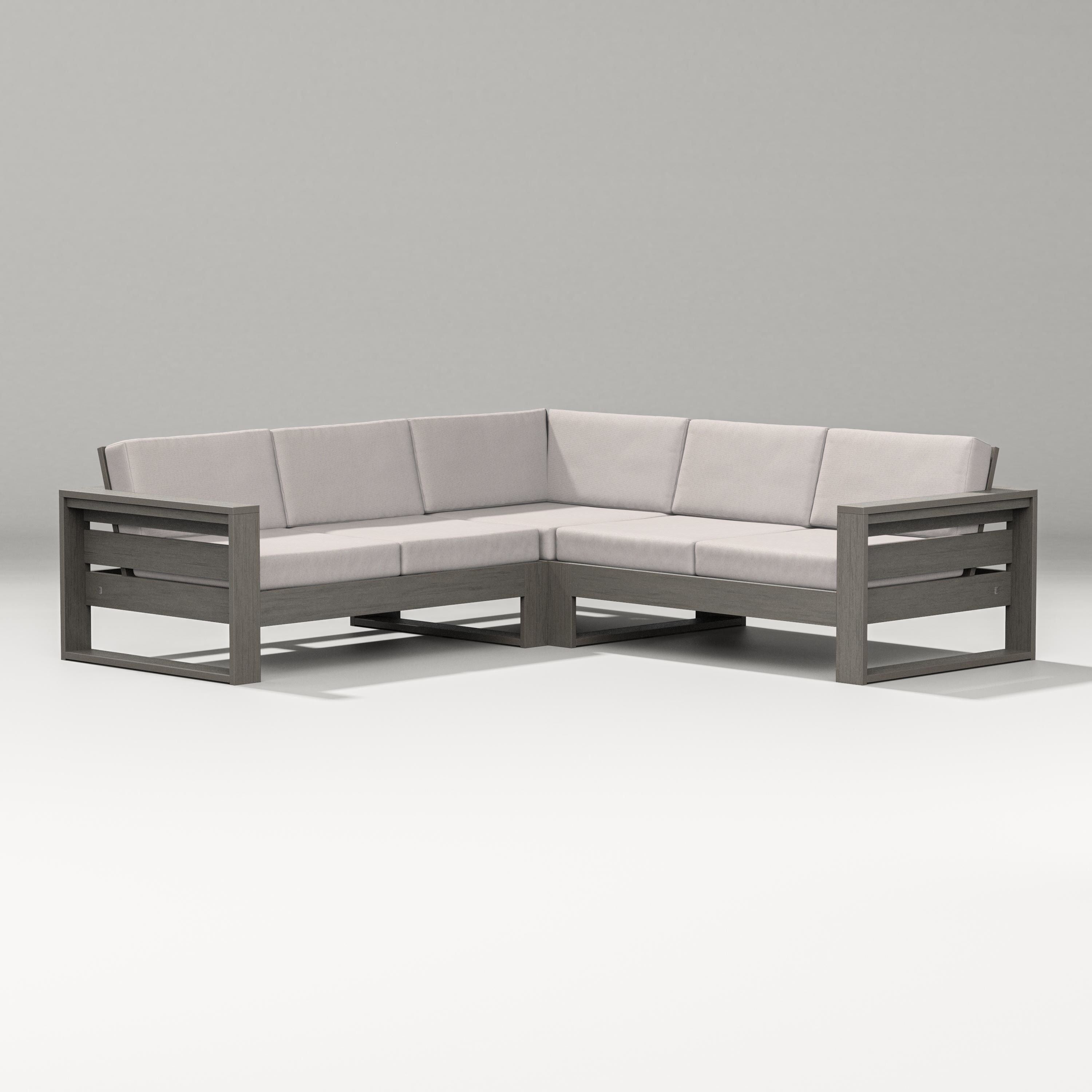 PW Designer Series Latitude Corner Sectional in Driftwood / Dune Burlap