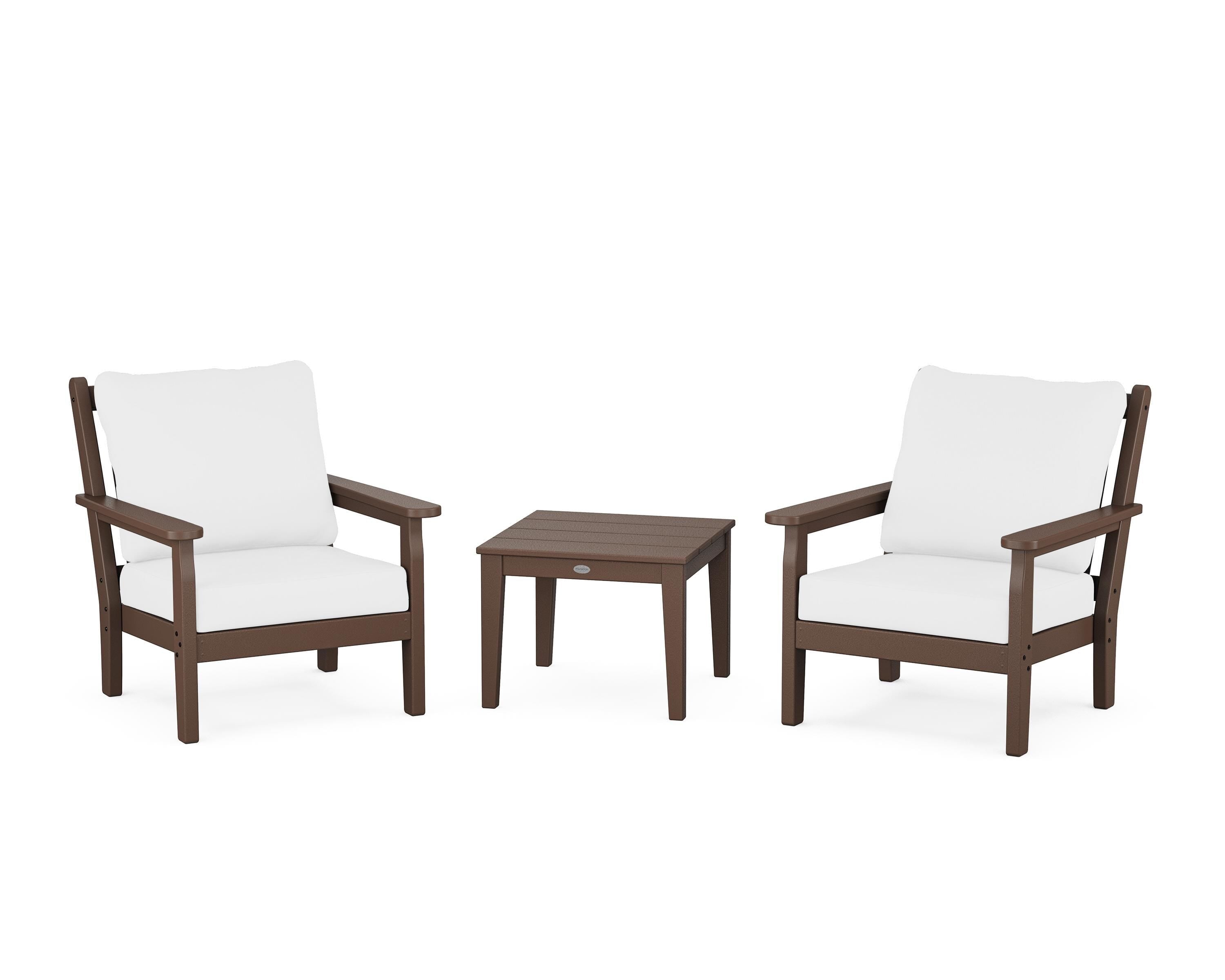 POLYWOOD Chippendale 3-Piece Deep Seating Set in Mahogany / Natural