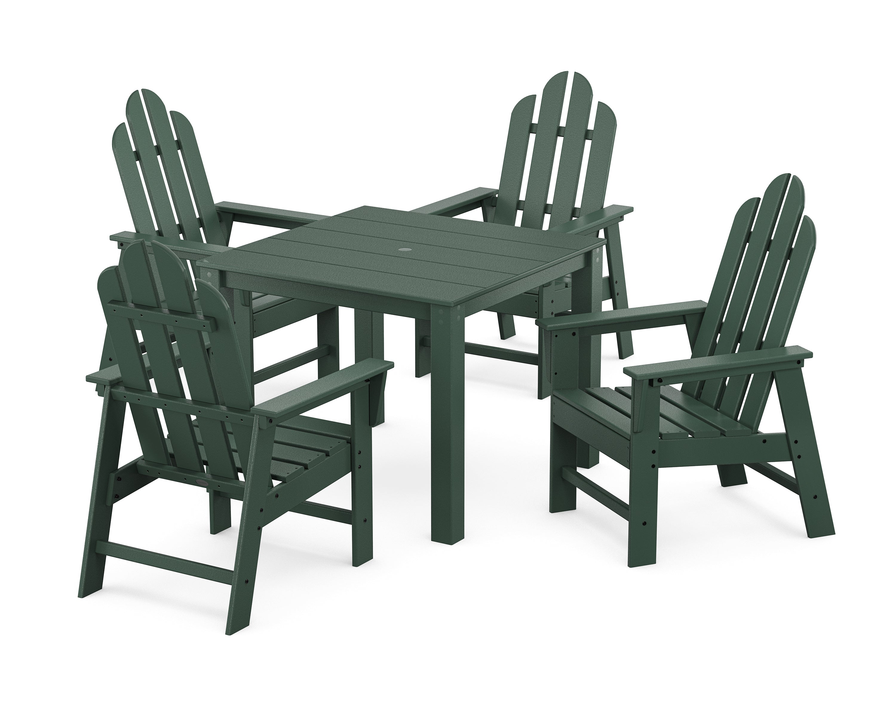 POLYWOOD Long Island 5-Piece Parsons Dining Set in Green