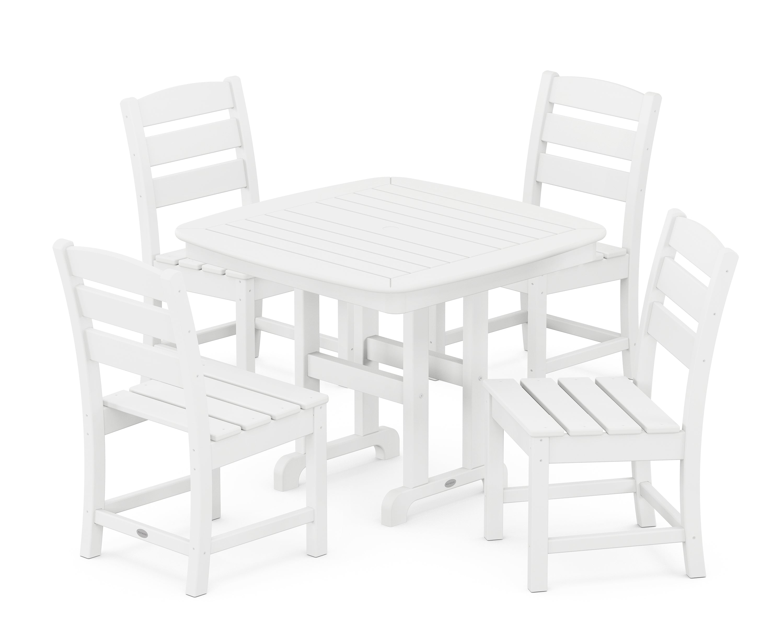 POLYWOOD® Lakeside 5-Piece Side Chair Dining Set in White