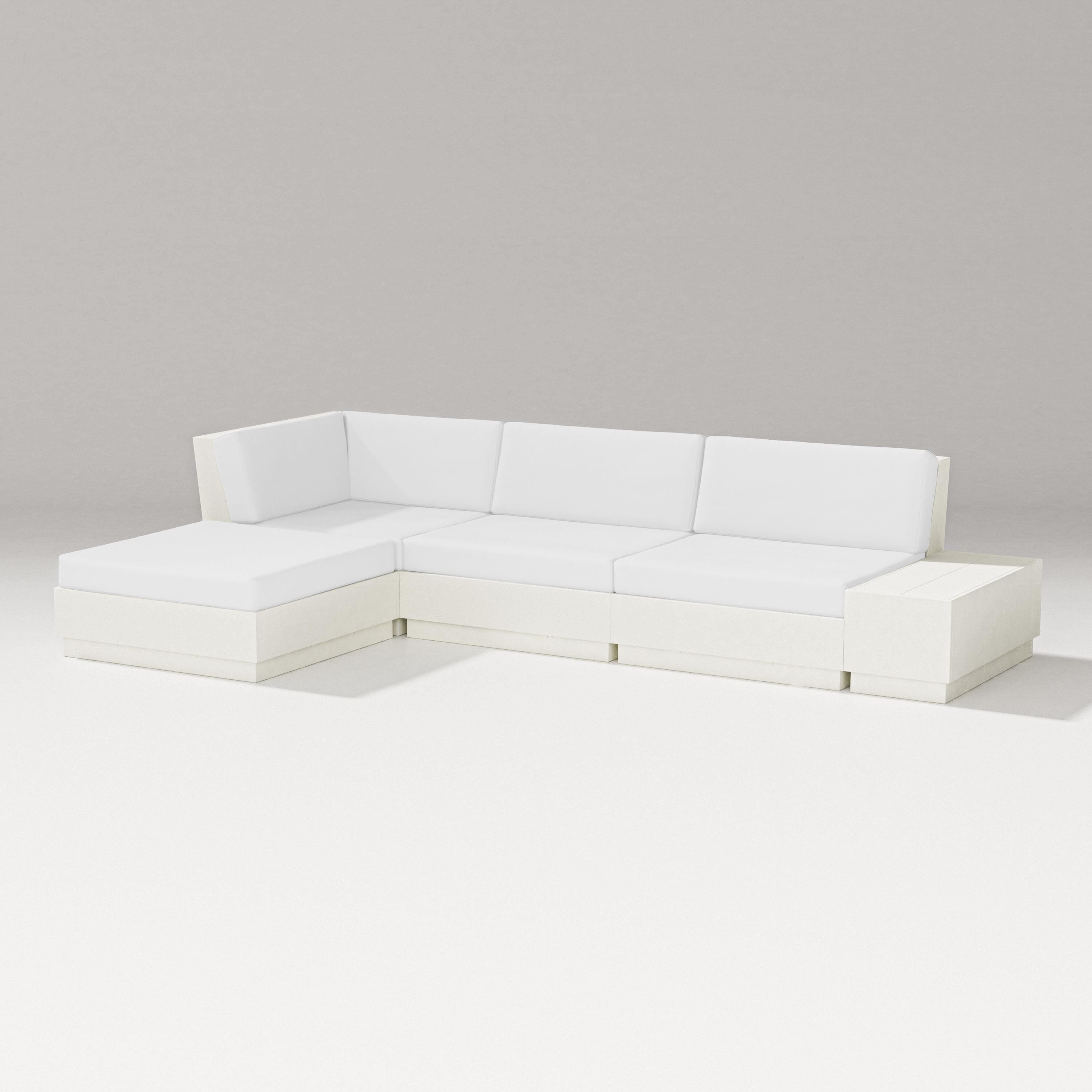 PW Designer Series Elevate Chaise Sectional in Vintage White / Natural