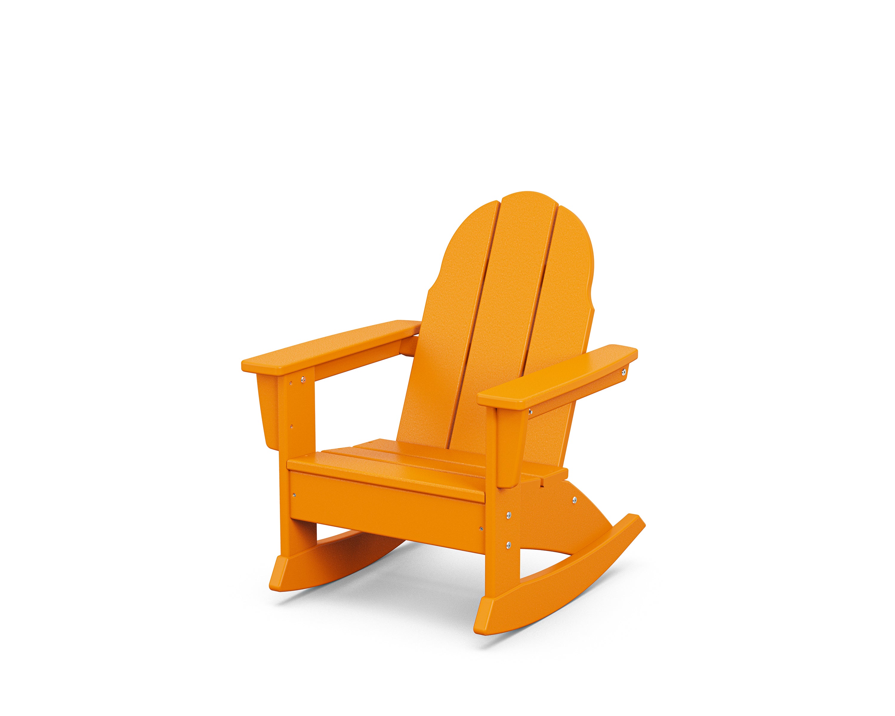 POLYWOOD Kids Vineyard Adirondack Rocking Chair in Tangerine