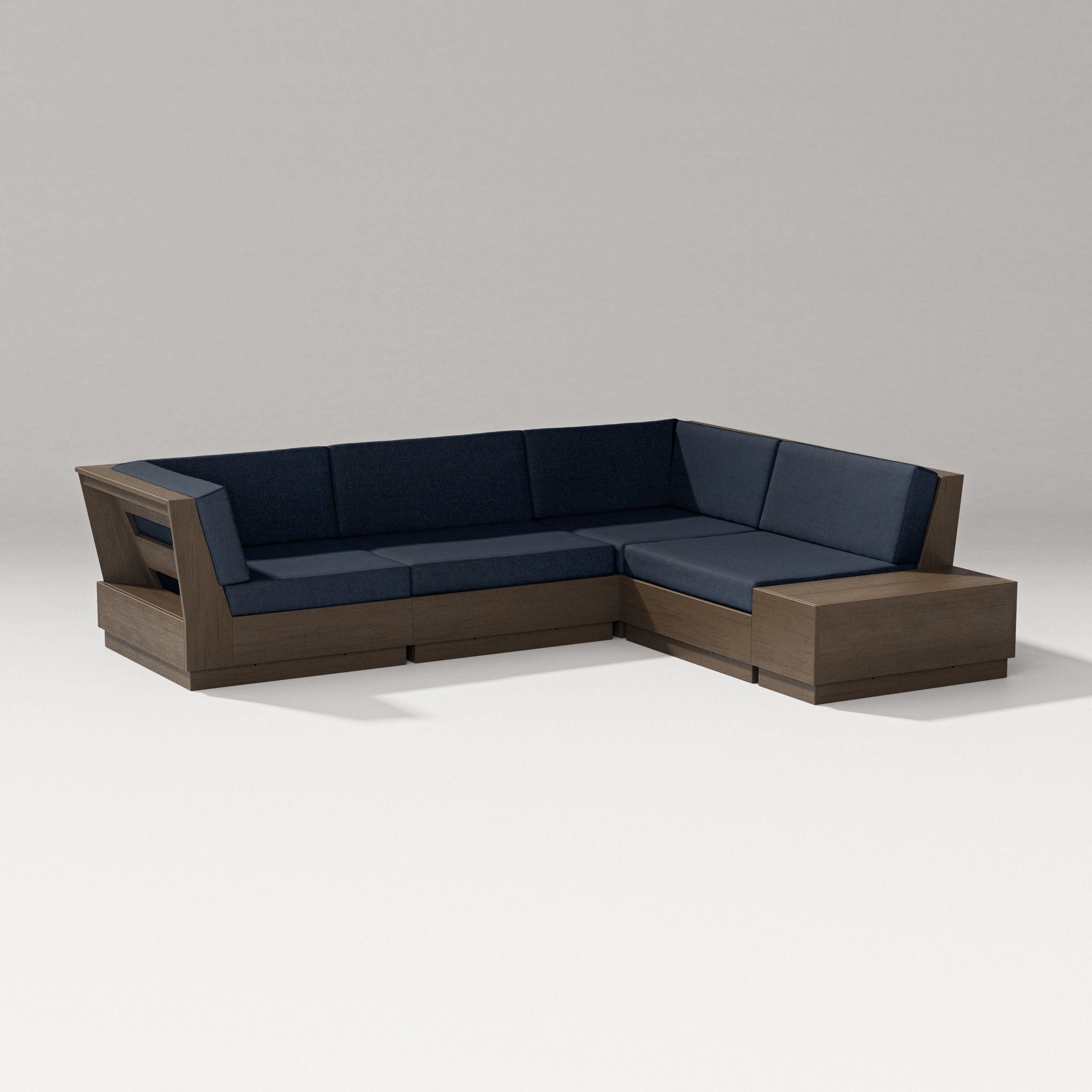 PW Designer Series Elevate Corner Sectional in Kona / Marine Indigo