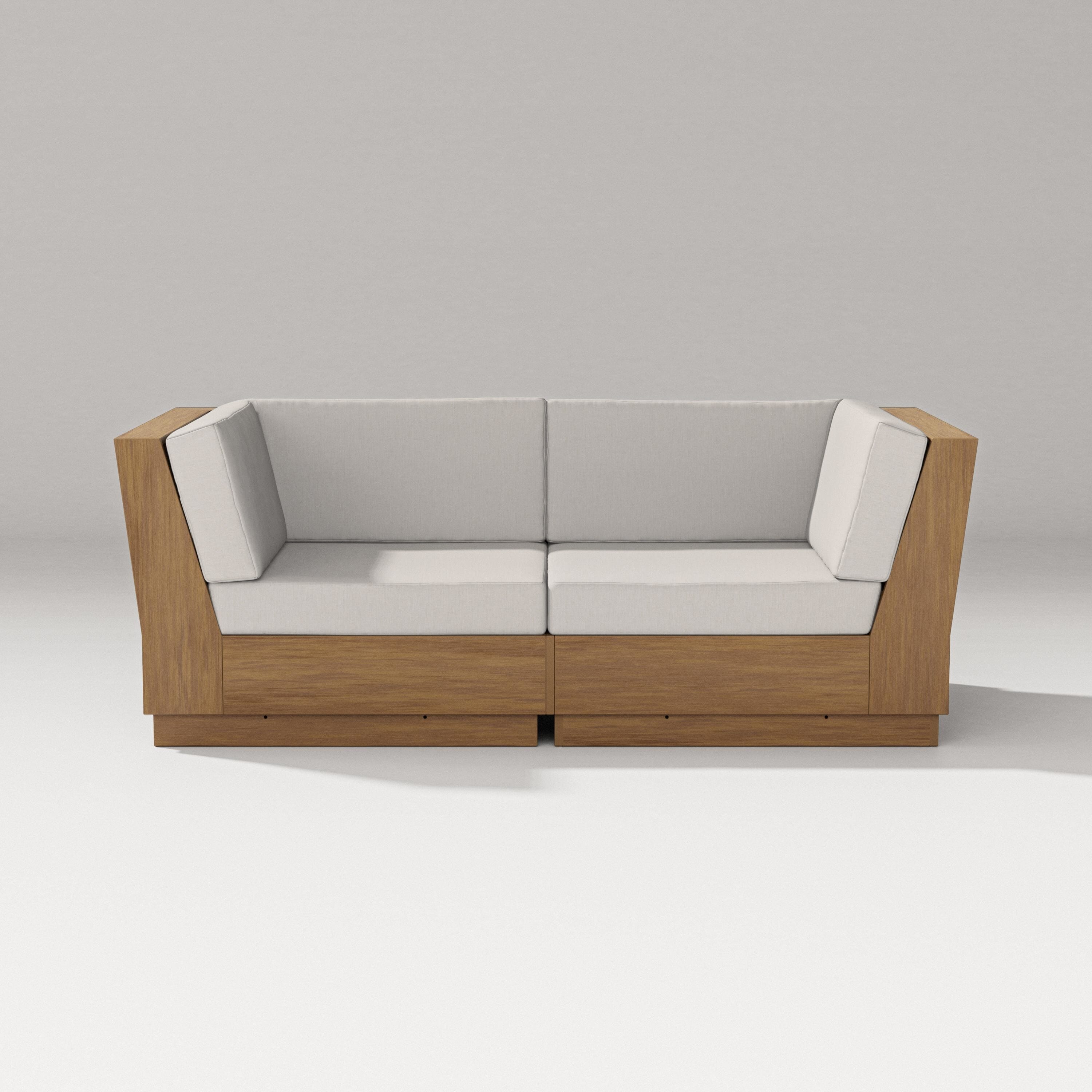 PW Designer Series Elevate Loveseat Sectional in Natural / Cast Ash