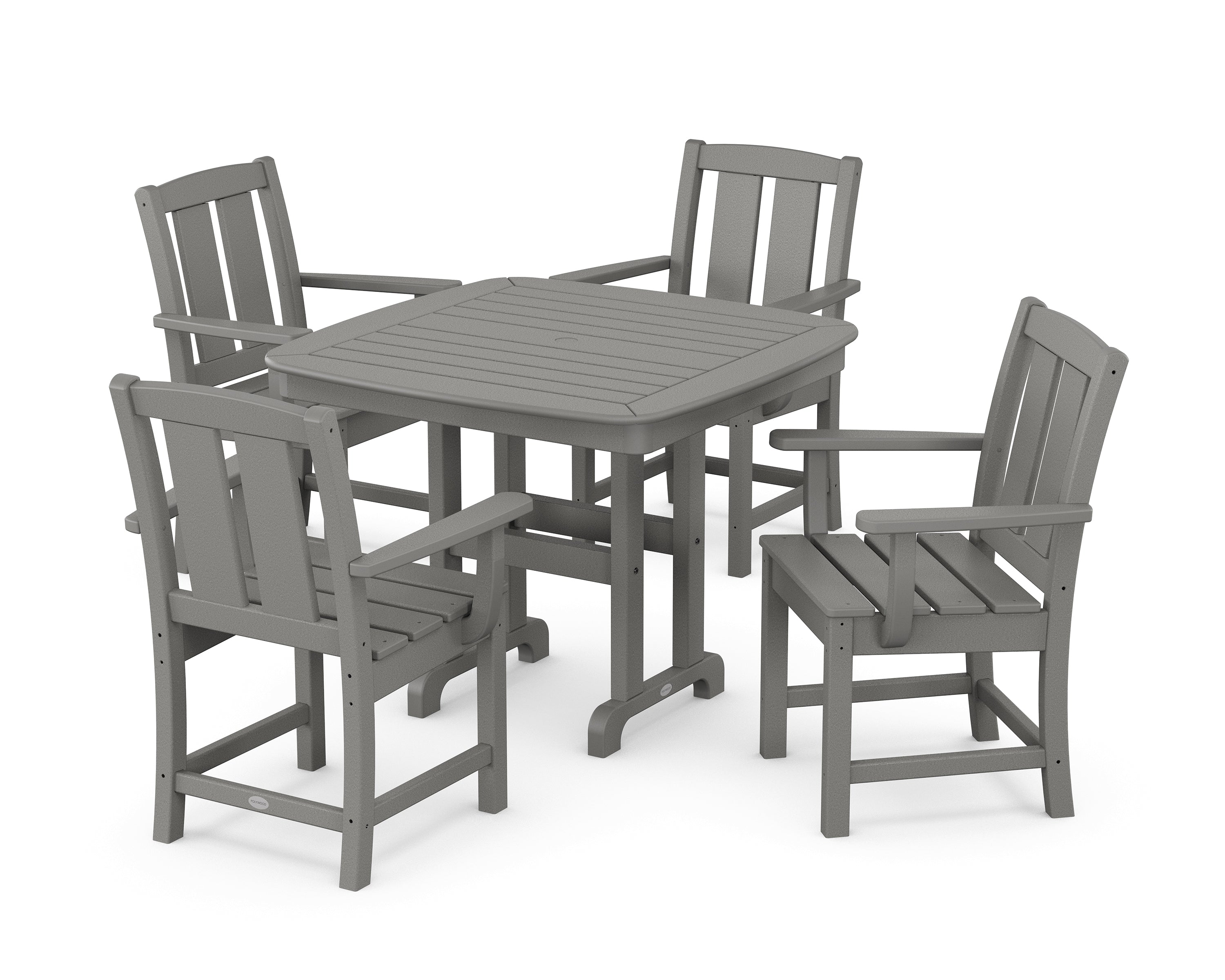 POLYWOOD Mission 5-Piece Dining Set in Slate Grey