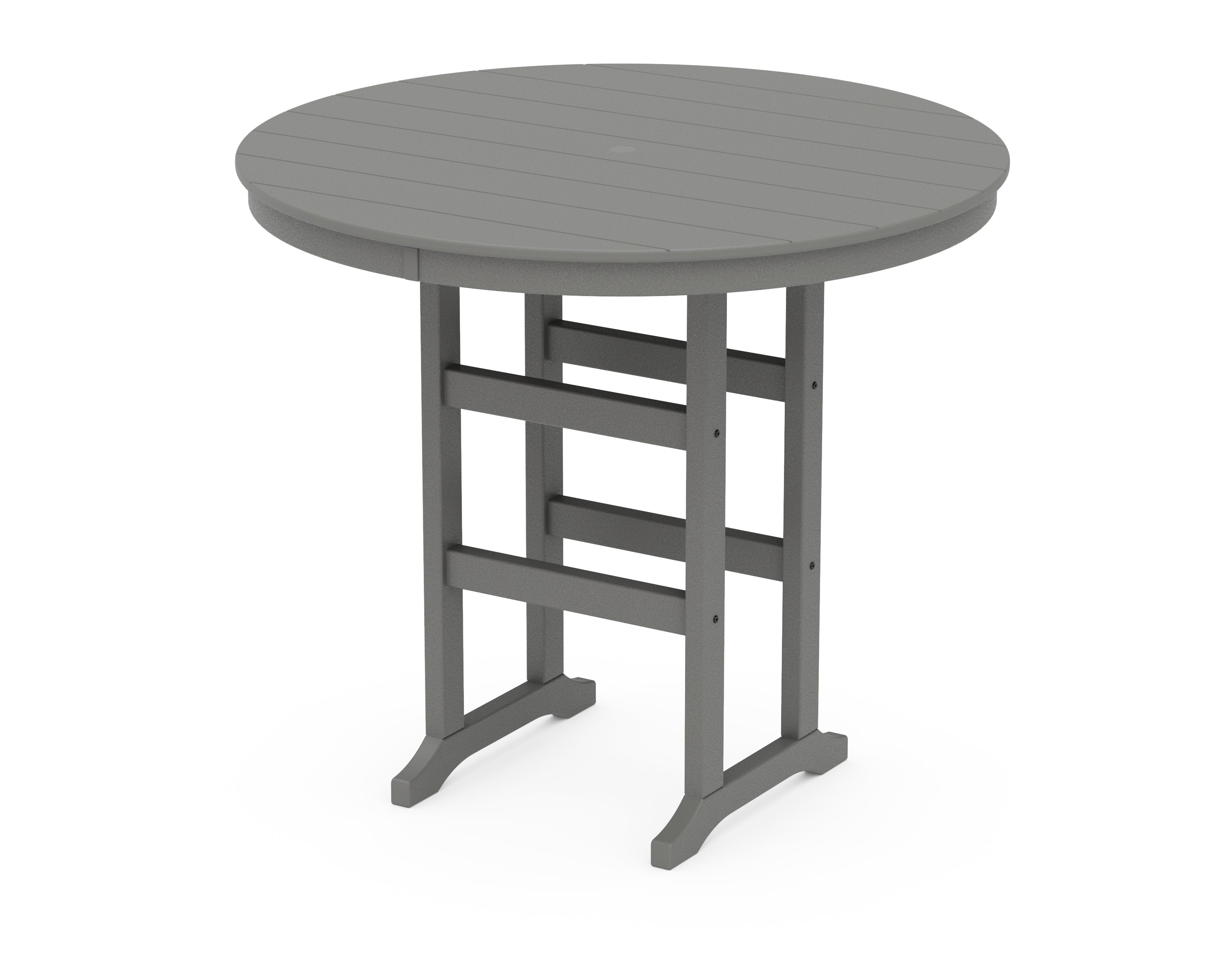 POLYWOOD 48" Round Farmhouse Bar Table in Slate Grey