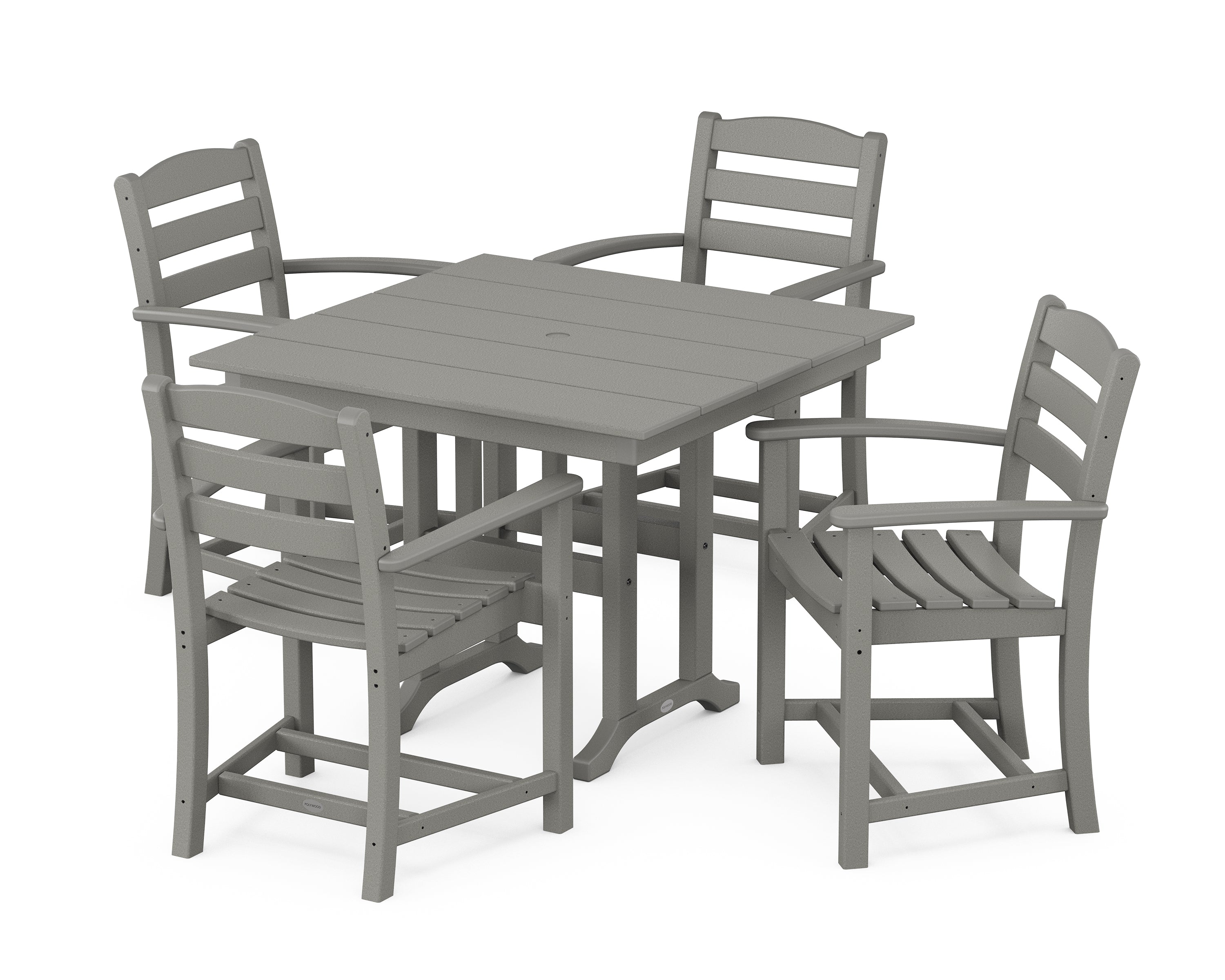 POLYWOOD La Casa Café 5-Piece Farmhouse Dining Set in Slate Grey