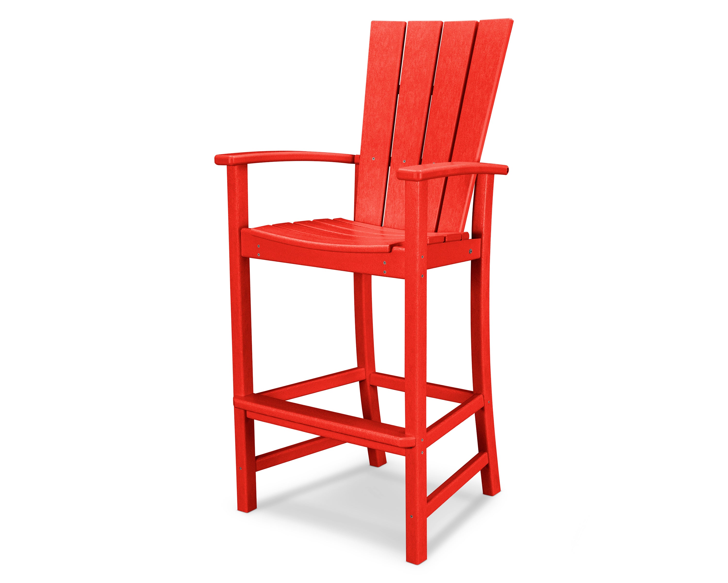 POLYWOOD Quattro Adirondack Bar Chair in Sunset Red