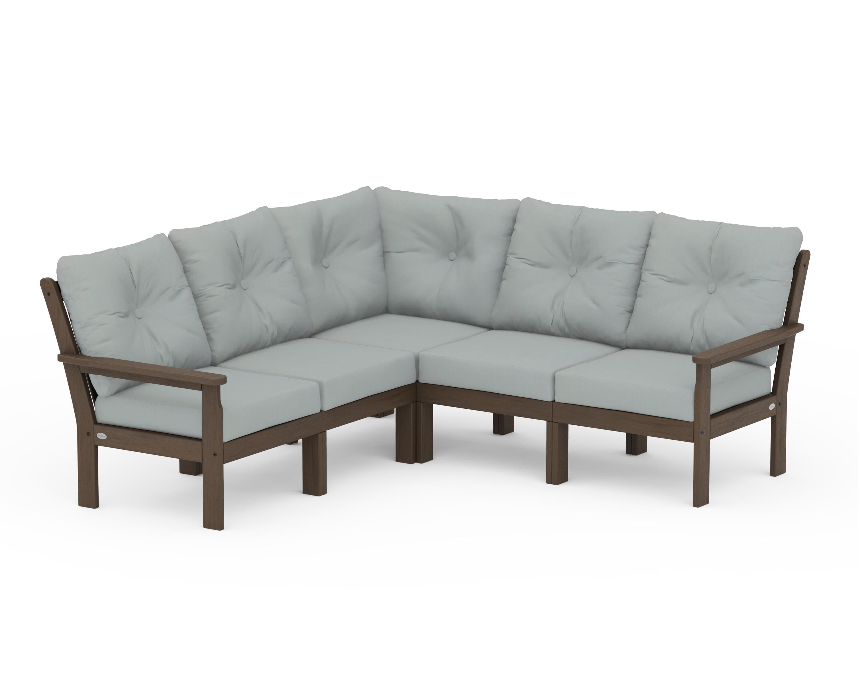 POLYWOOD Vineyard 5-Piece Sectional in Kona / Spa