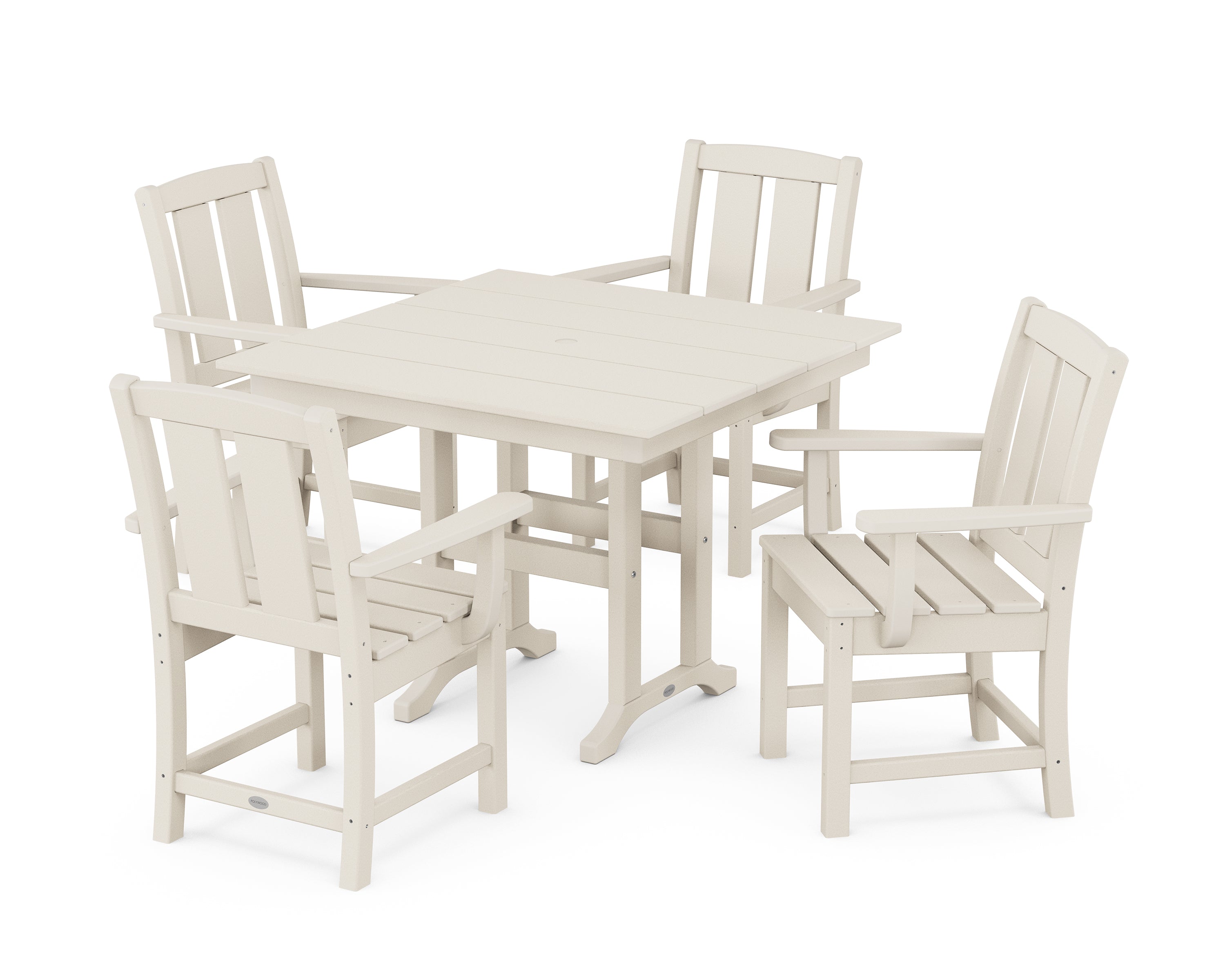 POLYWOOD Mission 5-Piece Farmhouse Dining Set in Sand