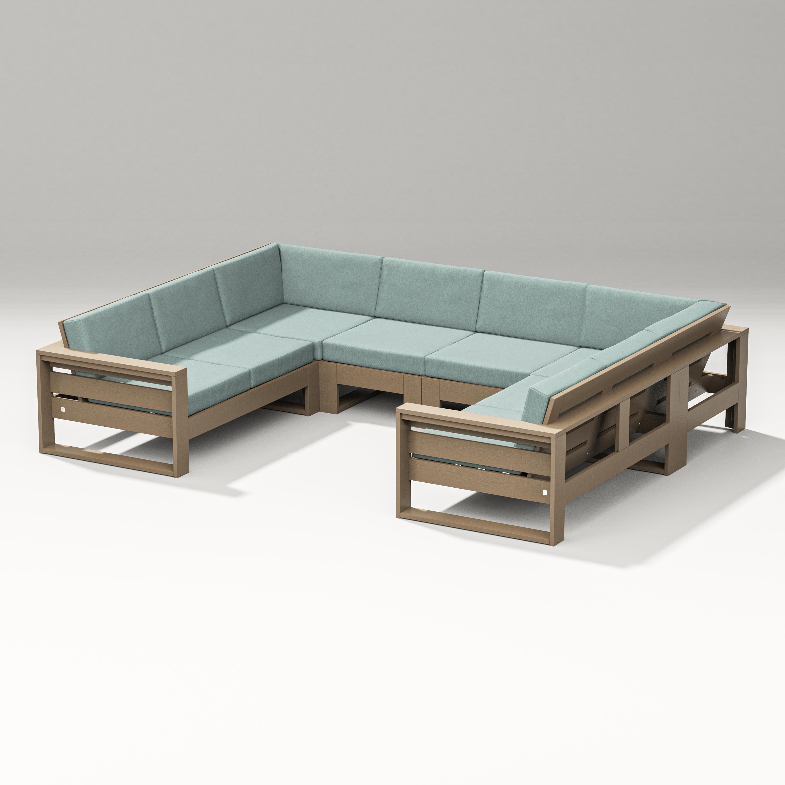 PW Designer Series Latitude U-Shaped Sectional in Vintage Sahara / Glacier Spa