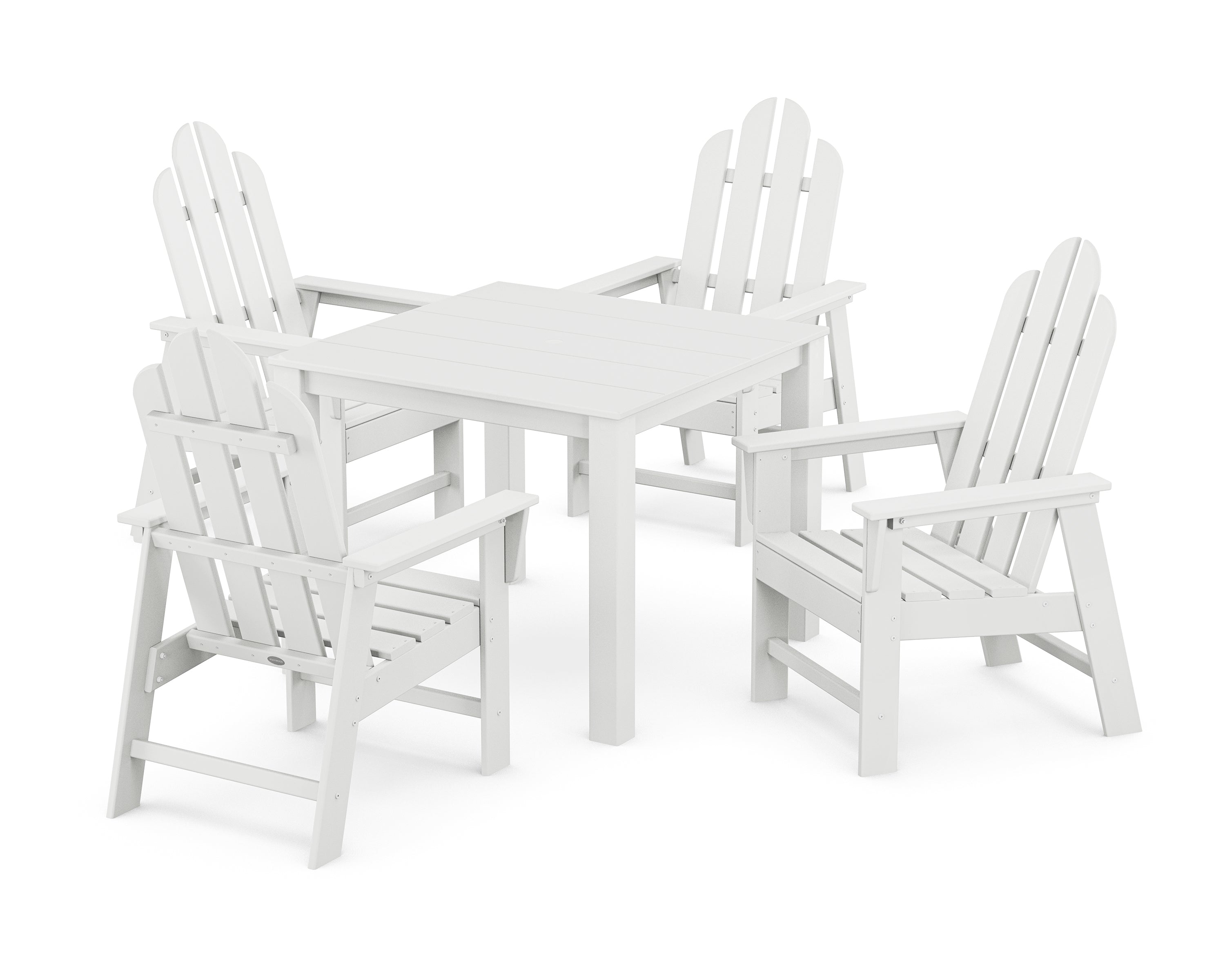 POLYWOOD Long Island 5-Piece Parsons Dining Set in White
