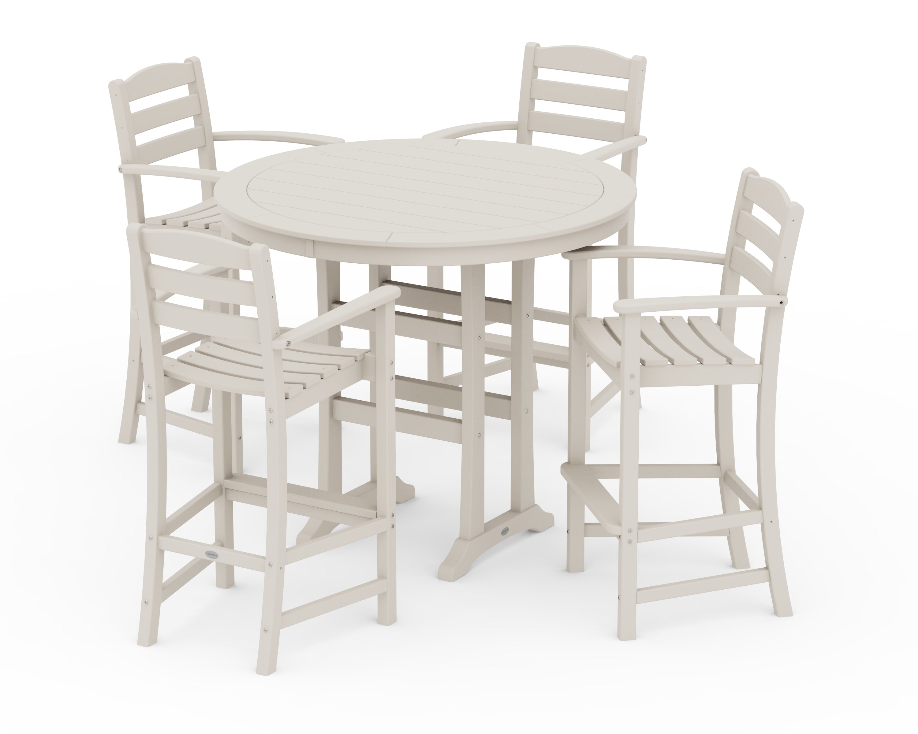POLYWOOD La Casa Café 5-Piece Bar Dining Set in Sand