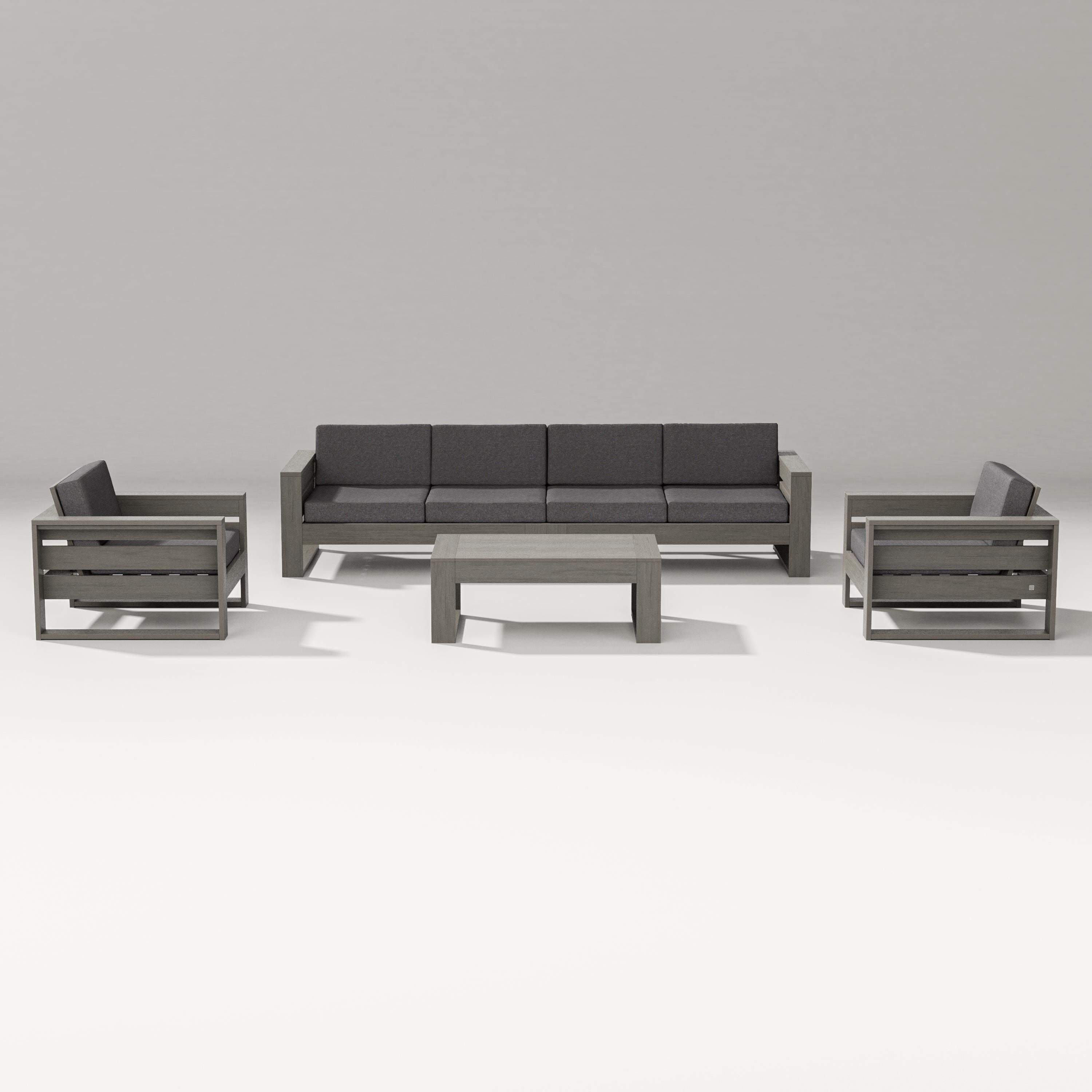 PW Designer Series Latitude 5-Piece Lounge Sofa Set in Driftwood / Ash Charcoal