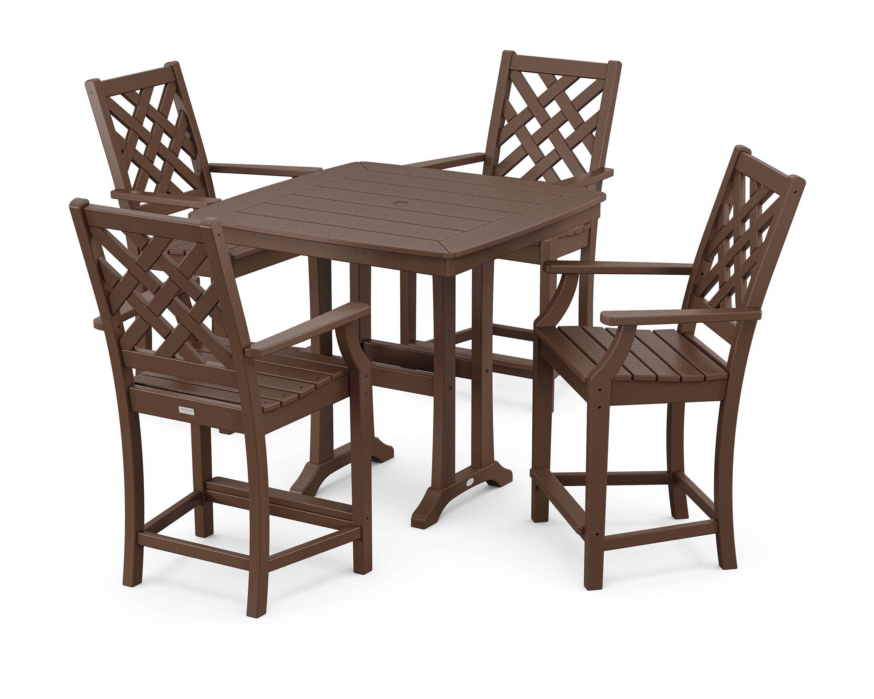 Country Living Wovendale 5-Piece Counter Set with Trestle Legs in Mahogany