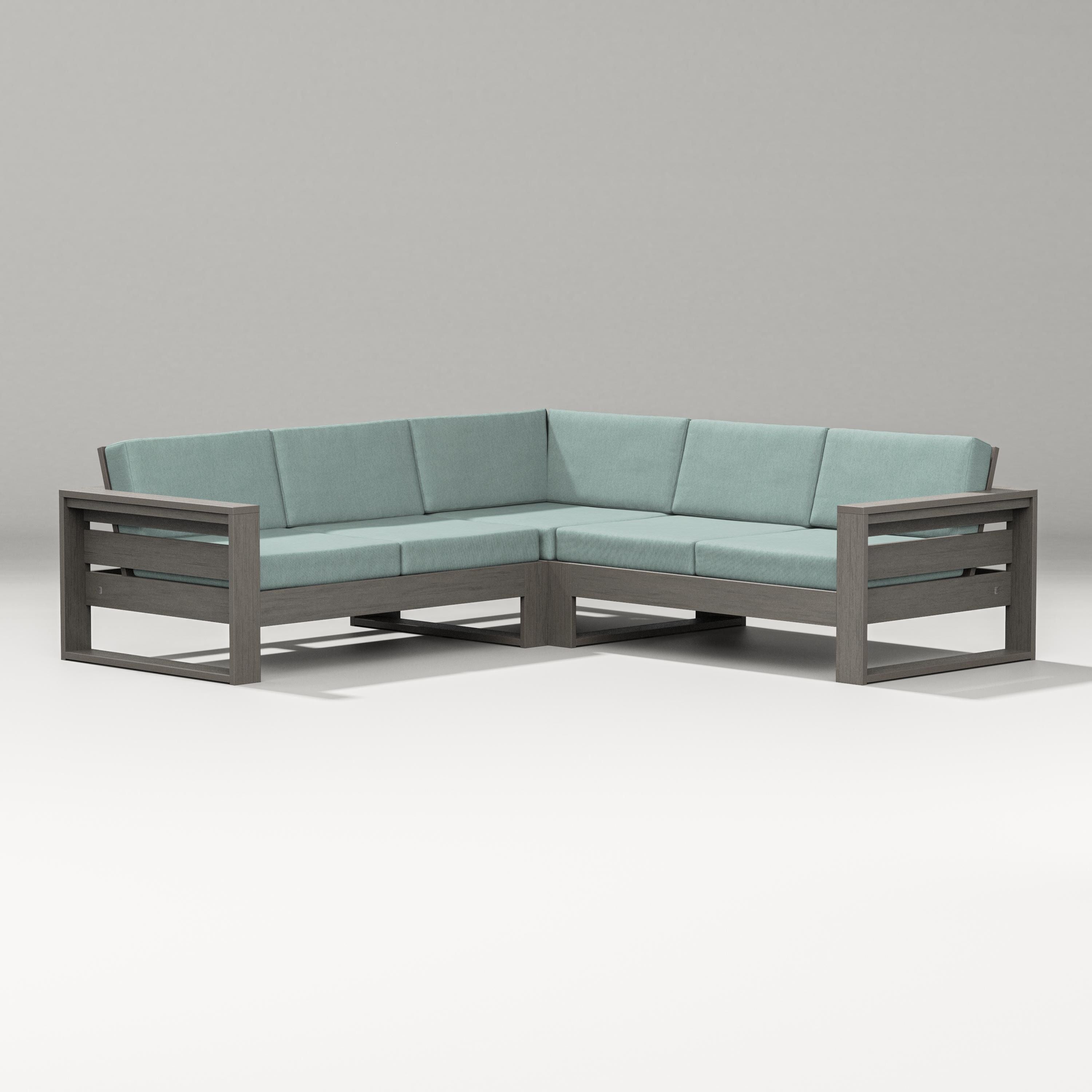 PW Designer Series Latitude Corner Sectional in Driftwood / Glacier Spa
