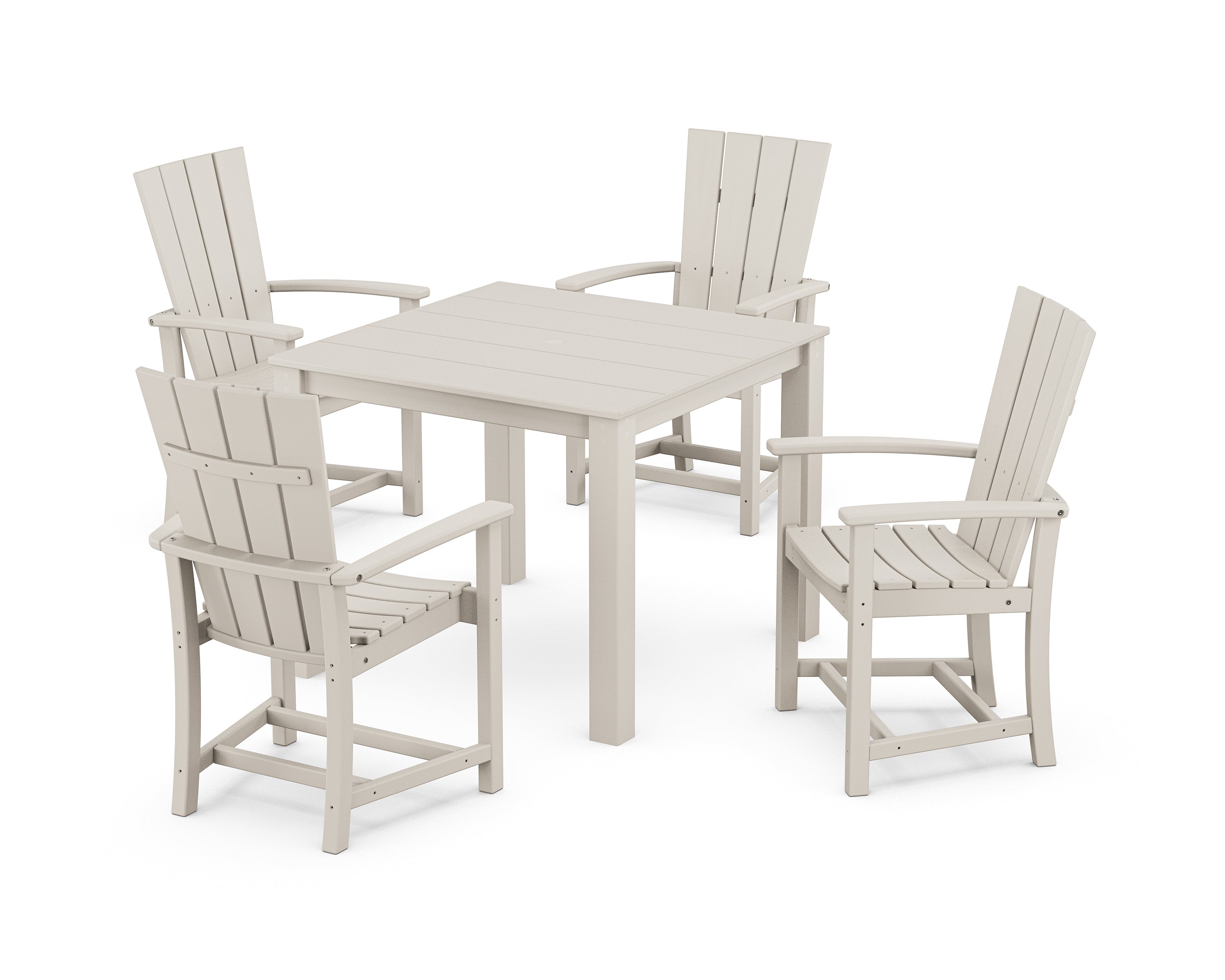 POLYWOOD Quattro 5-Piece Parsons Dining Set in Sand