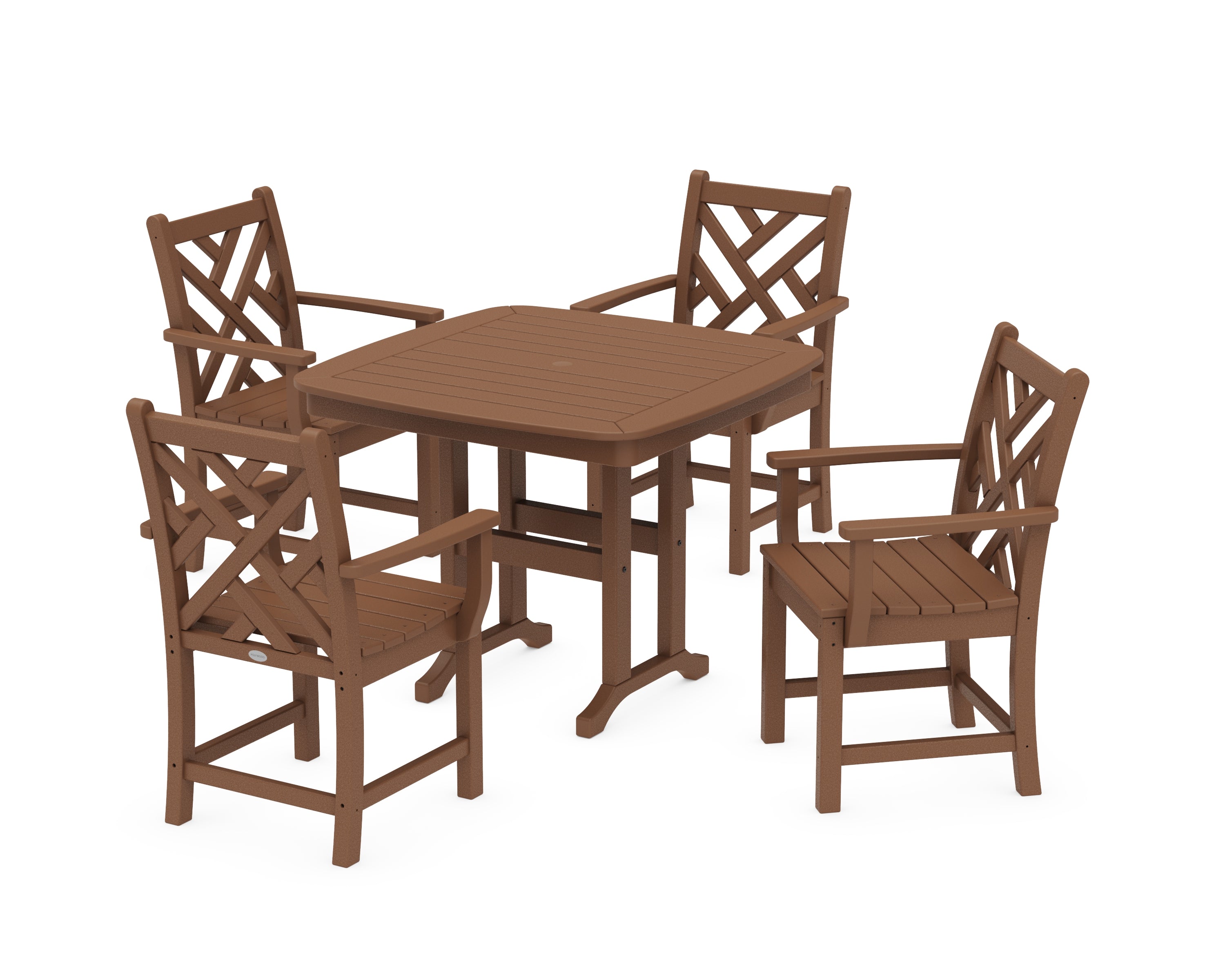 POLYWOOD Chippendale 5-Piece Dining Set in Teak