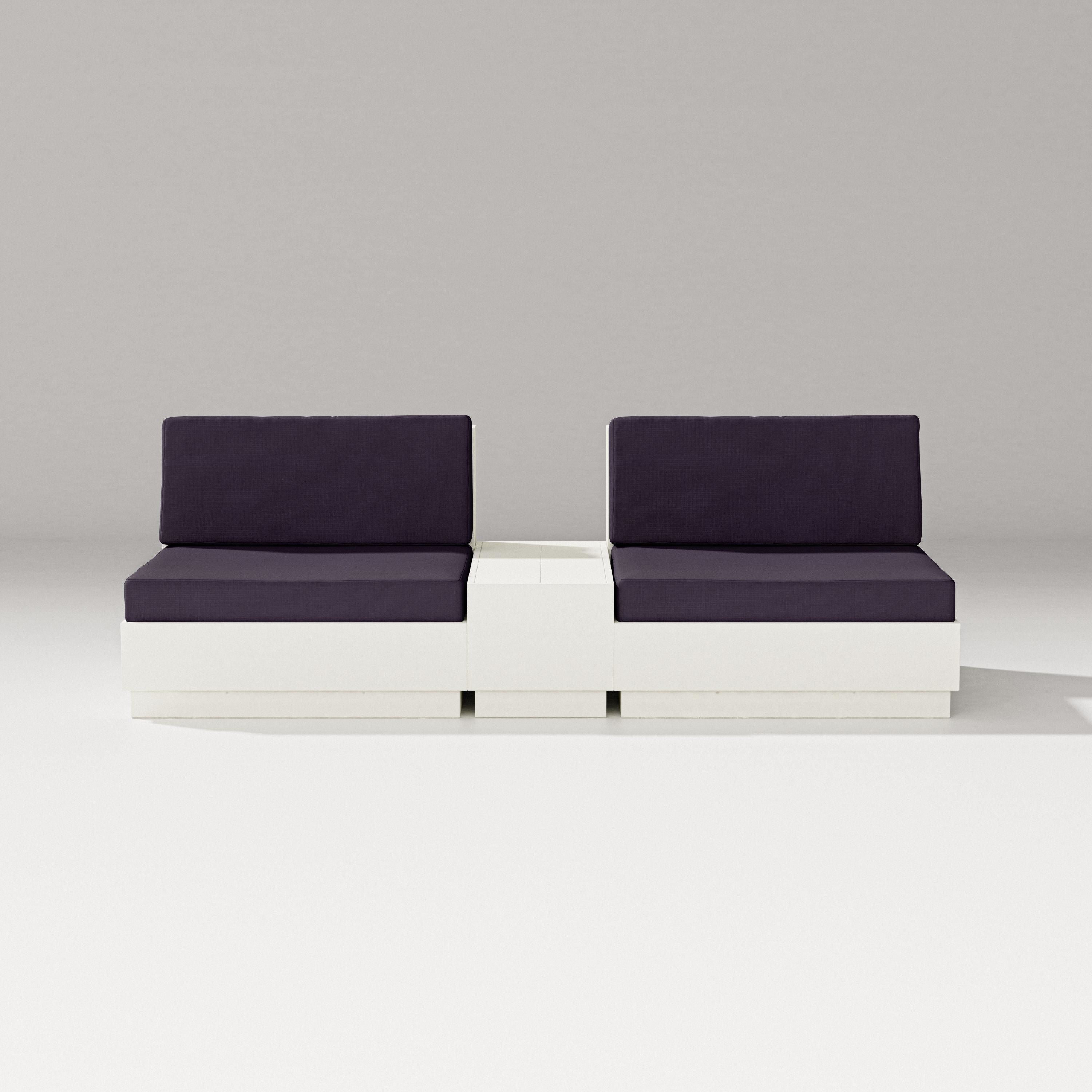 PW Designer Series Elevate Lounge Chair Set in Vintage White / Navy Linen