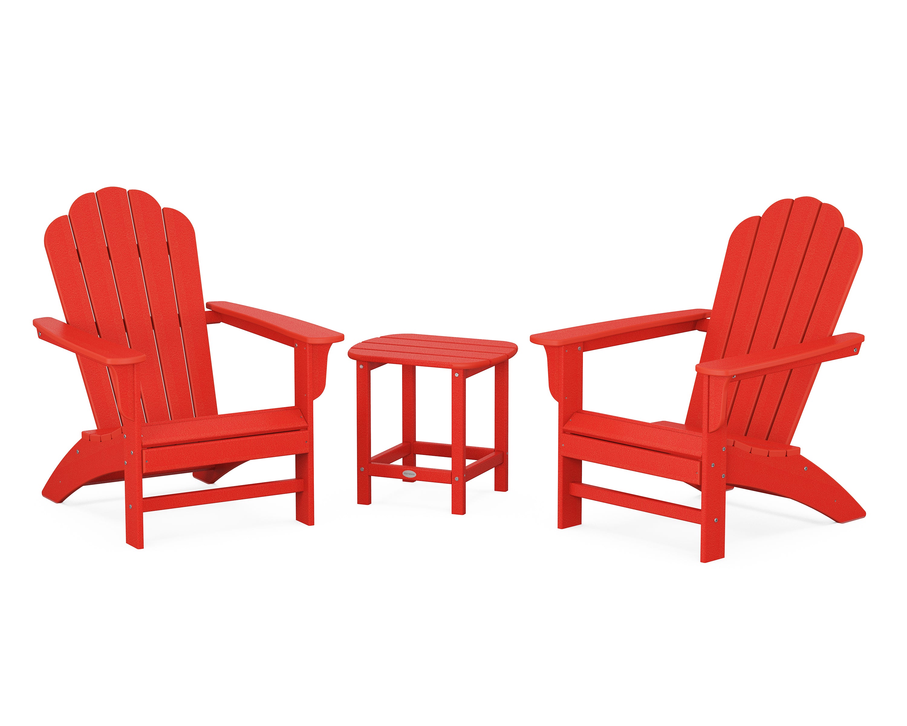 Country Living Cottage Adirondack Chair 3-Piece Set in Sunset Red