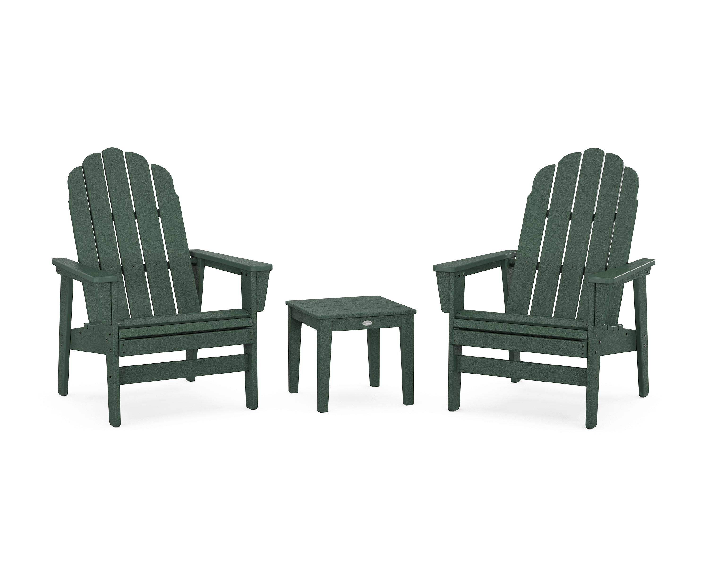 POLYWOOD® 3-Piece Vineyard Grand Upright Adirondack Set in Green