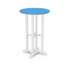 POLYWOOD Contempo 24" Round Counter Table in White / Pacific Blue