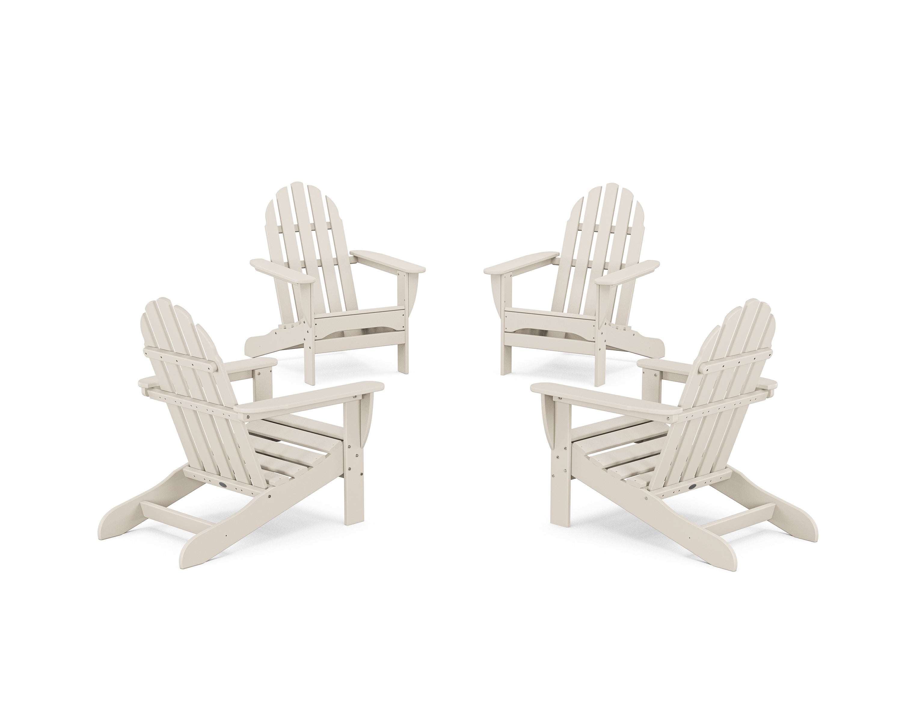 POLYWOOD 4-Piece Classic Adirondack Conversation Set in Sand