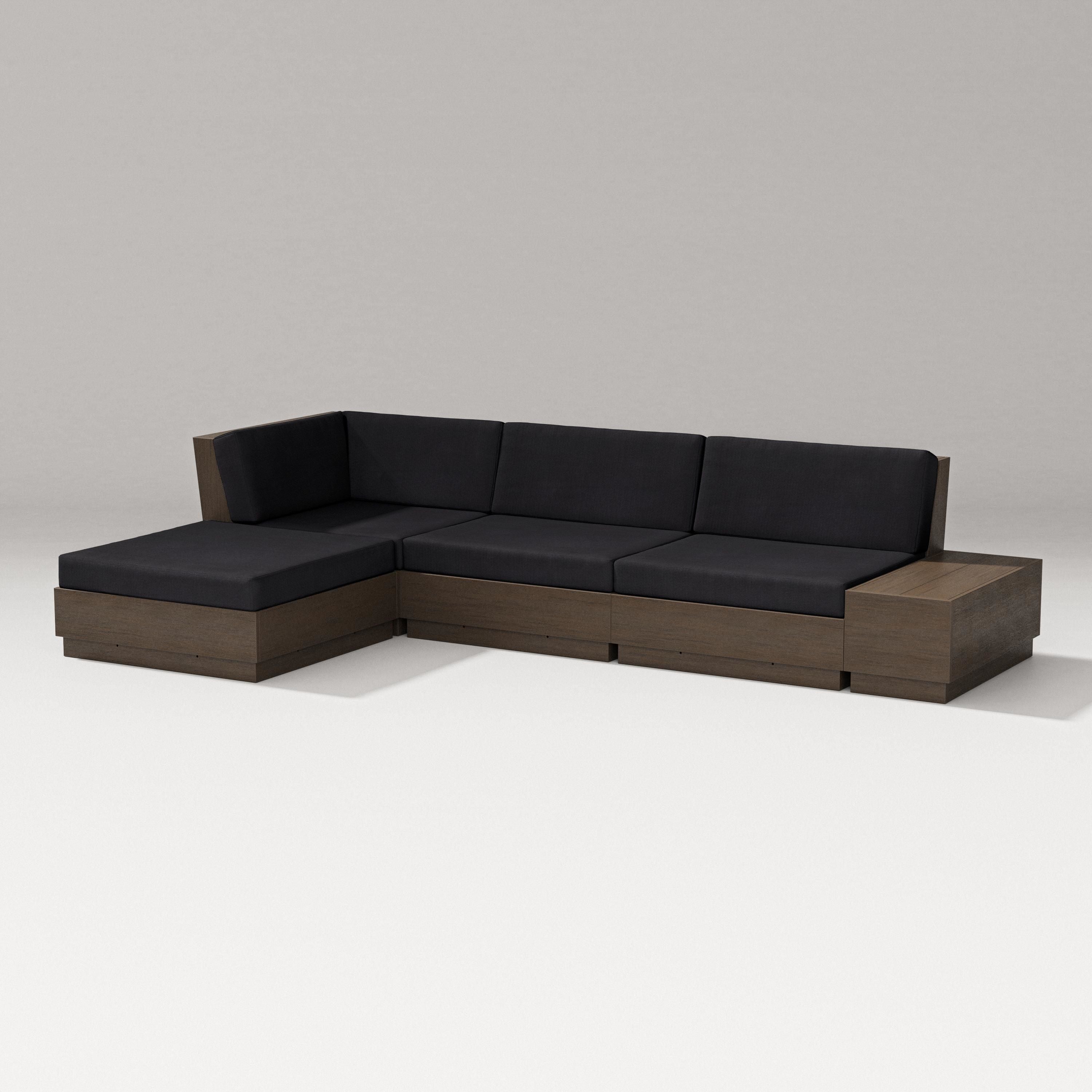 PW Designer Series Elevate Chaise Sectional in Kona / Midnight Linen