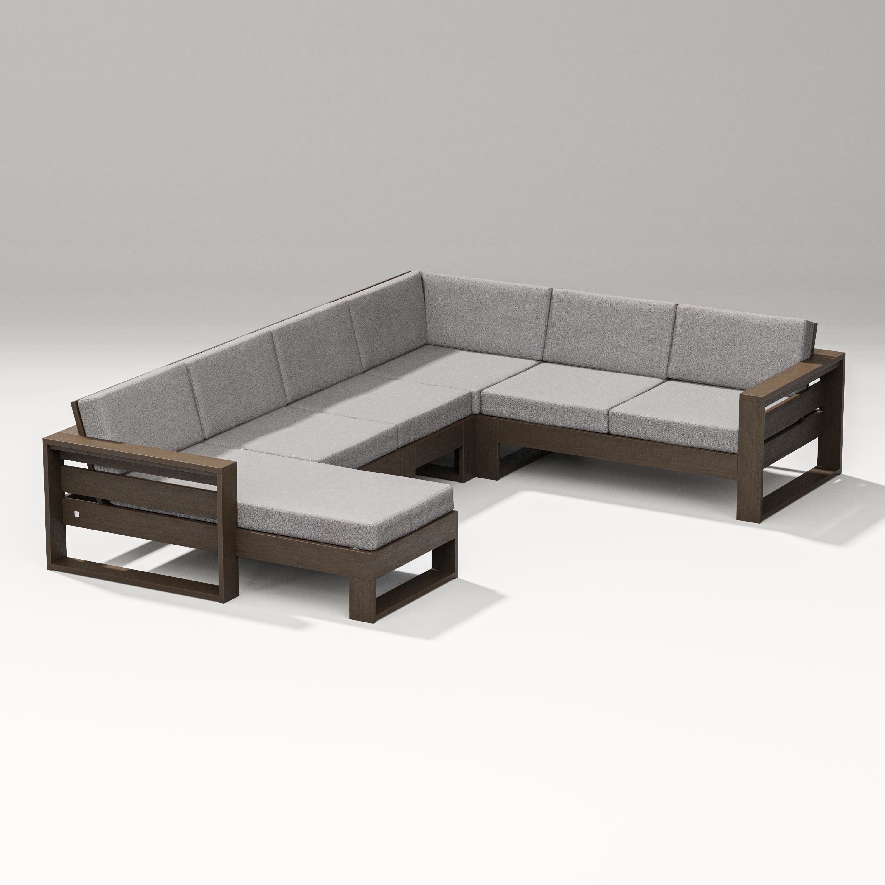 PW Designer Series Latitude Corner Sectional with Left Chaise in Kona / Grey Mist