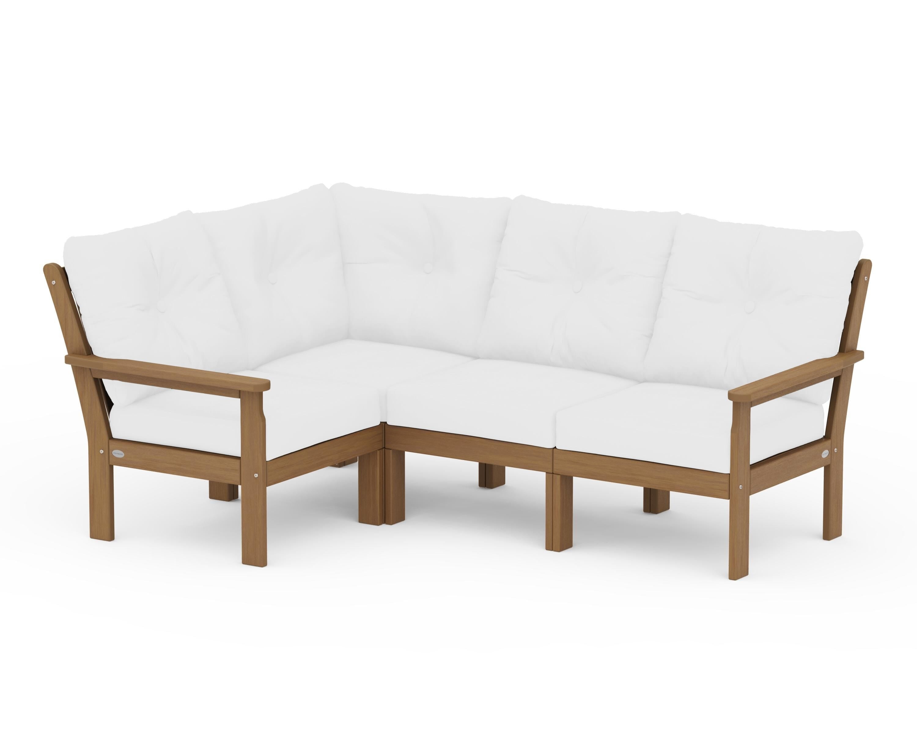 POLYWOOD Vineyard 4-Piece Sectional in Natural / Natural