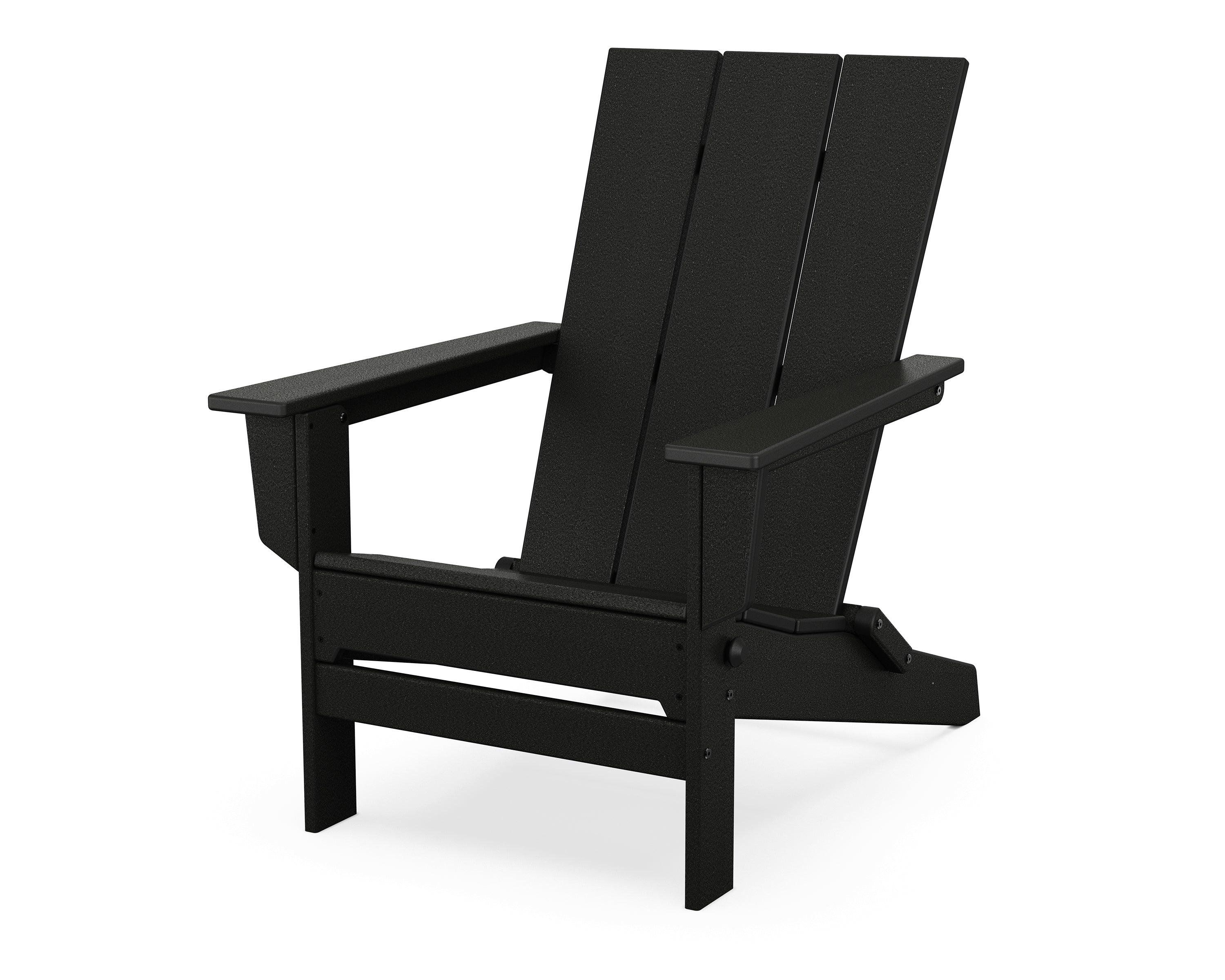 POLYWOOD Modern Studio Folding Adirondack Chair in Black