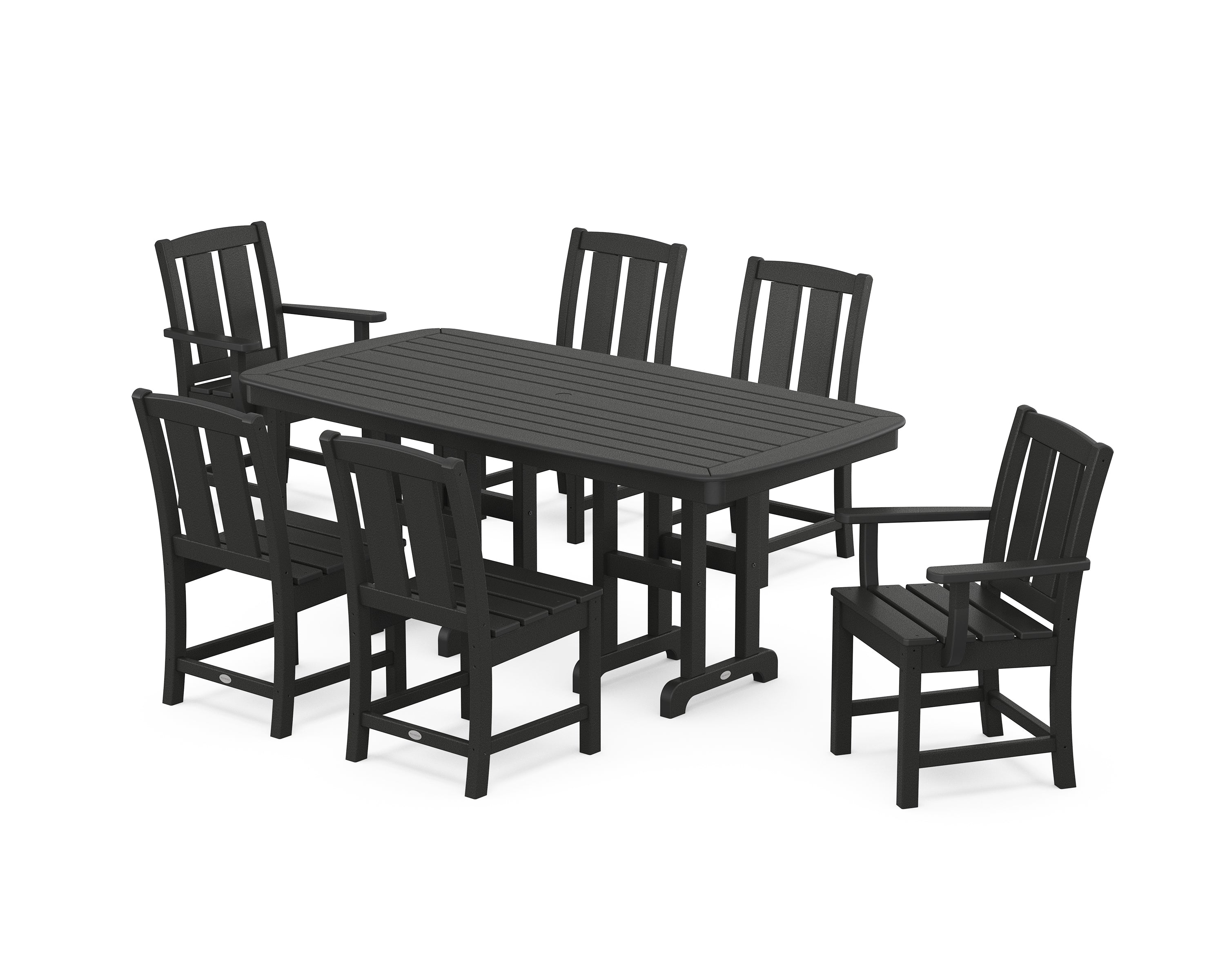 POLYWOOD Mission 7-Piece Dining Set in Black