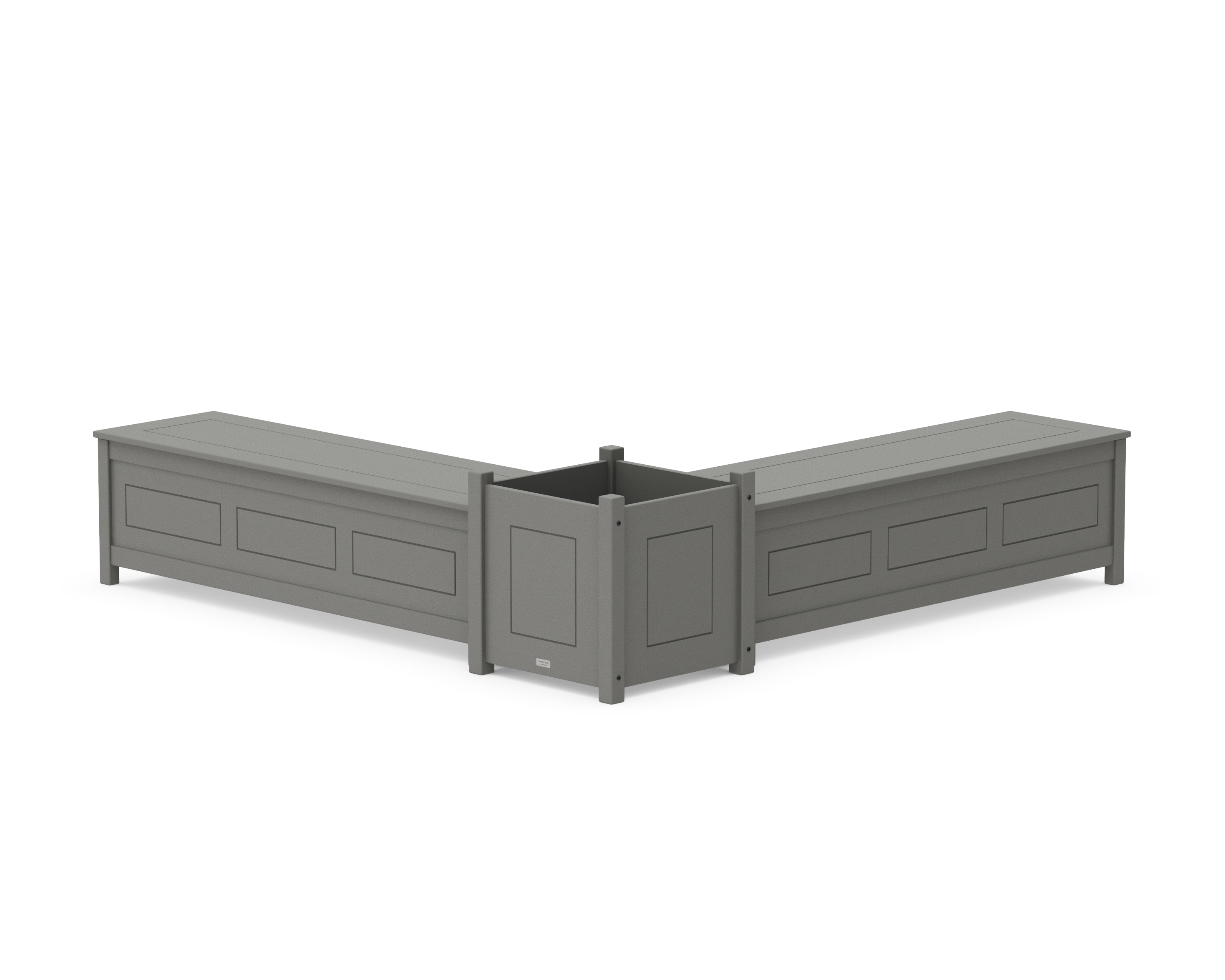 Country Living 60" Country Living L- Shaped Planter Storage Bench Set- Large in Slate Grey