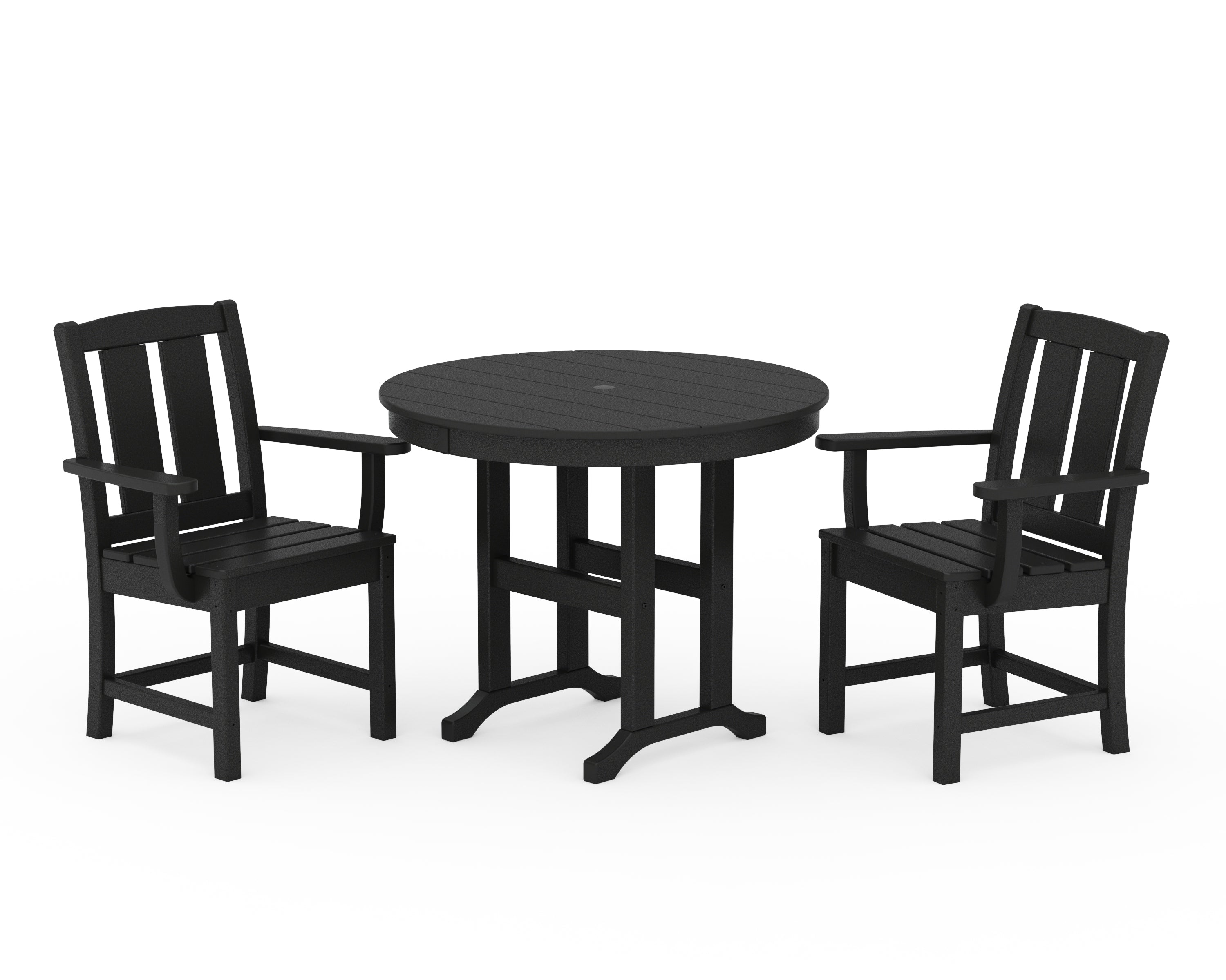 POLYWOOD Mission 3-Piece Farmhouse Dining Set in Black
